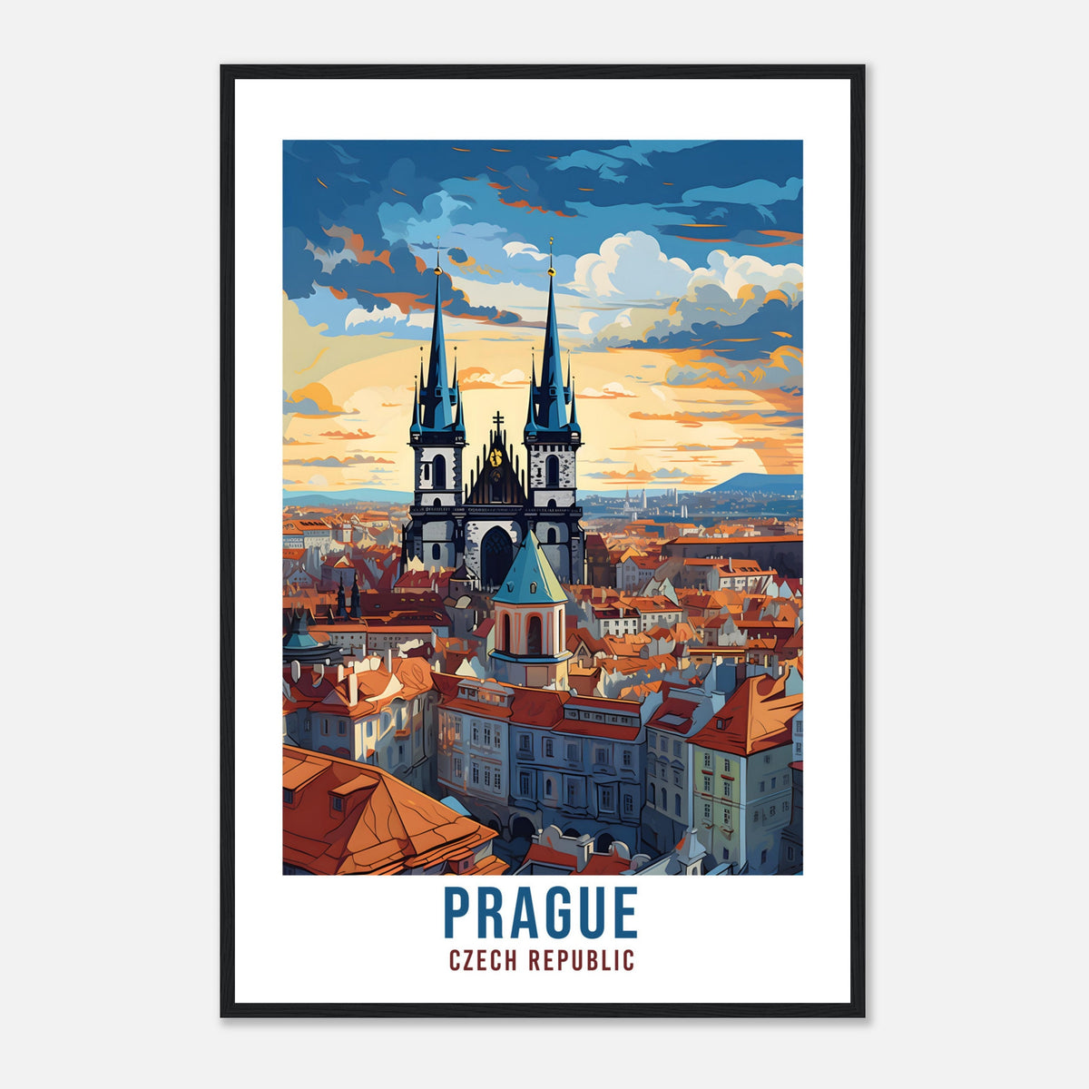 Prague Travel Poster Czech Republic Travel Print Vintage Prague Bridge Travel Print Wall Hanging Home Decor World Travel Art Prague Gift