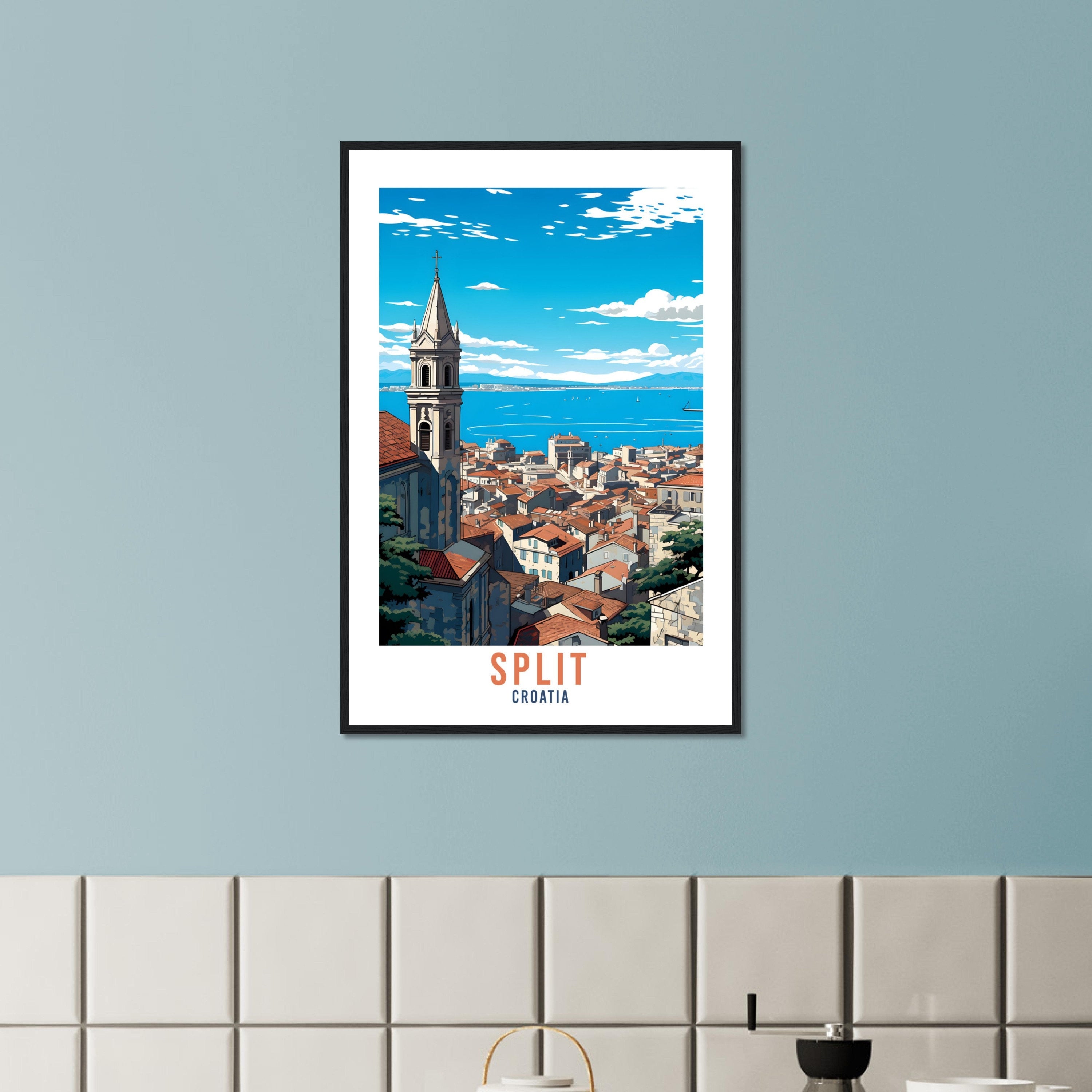 Split Travel Print Gift Split Croatia Travel Poster Split Wall Art Cityscape Split Illustration Home Decor Art Lovers Croatian Wall Hanging