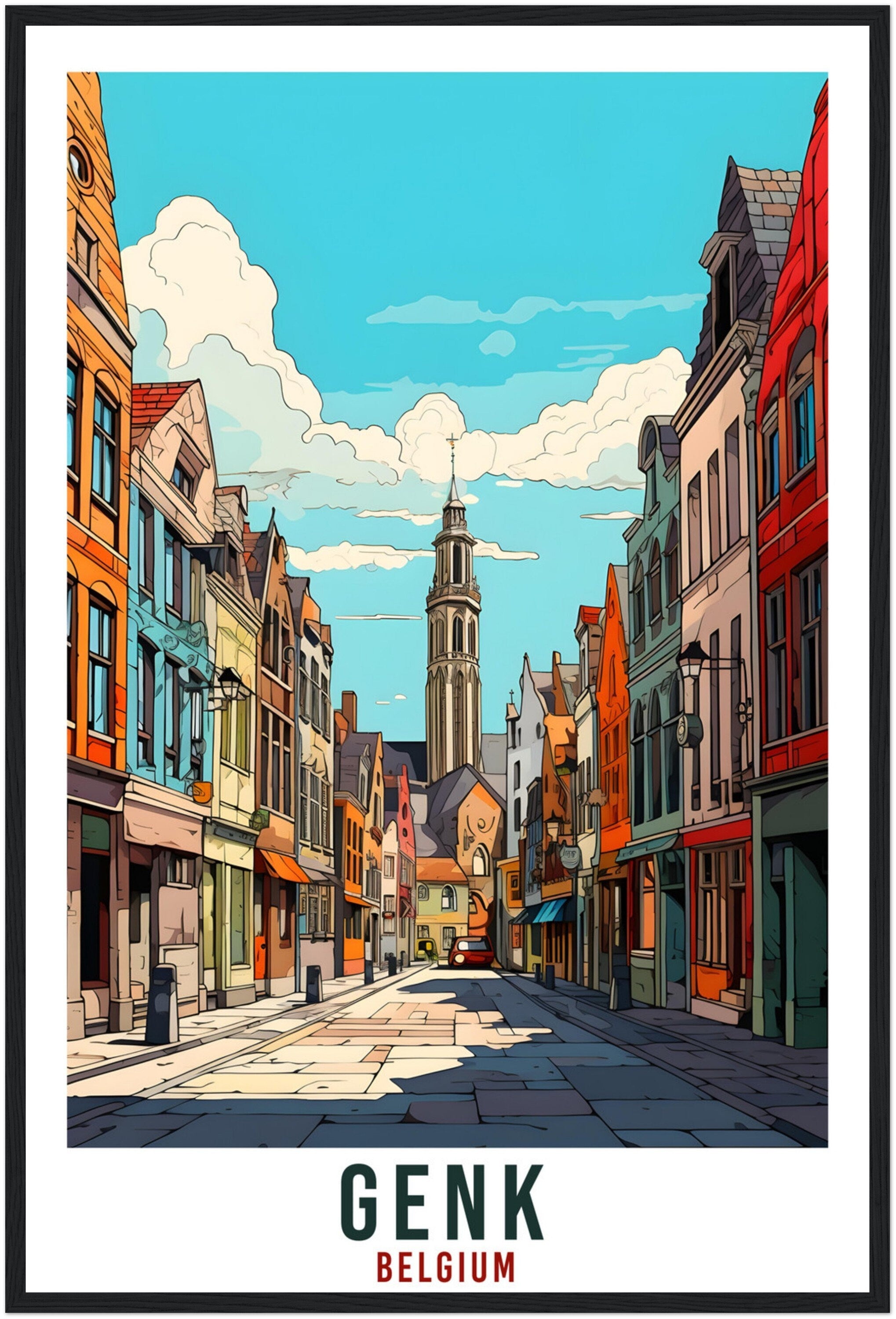 Genk Travel Print Wall Art Genk Belgium Home Décor Artwork Wall Hanging Genk Art Gifts Genk Travel Poster Belgian City Art Lovers Gift