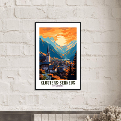Klosters-Serneus Travel Print Wall Art Switzerland Wall Art Klosters-Serneus Art Print Travel Poster Swiss Landscape Switzerland Travel Art