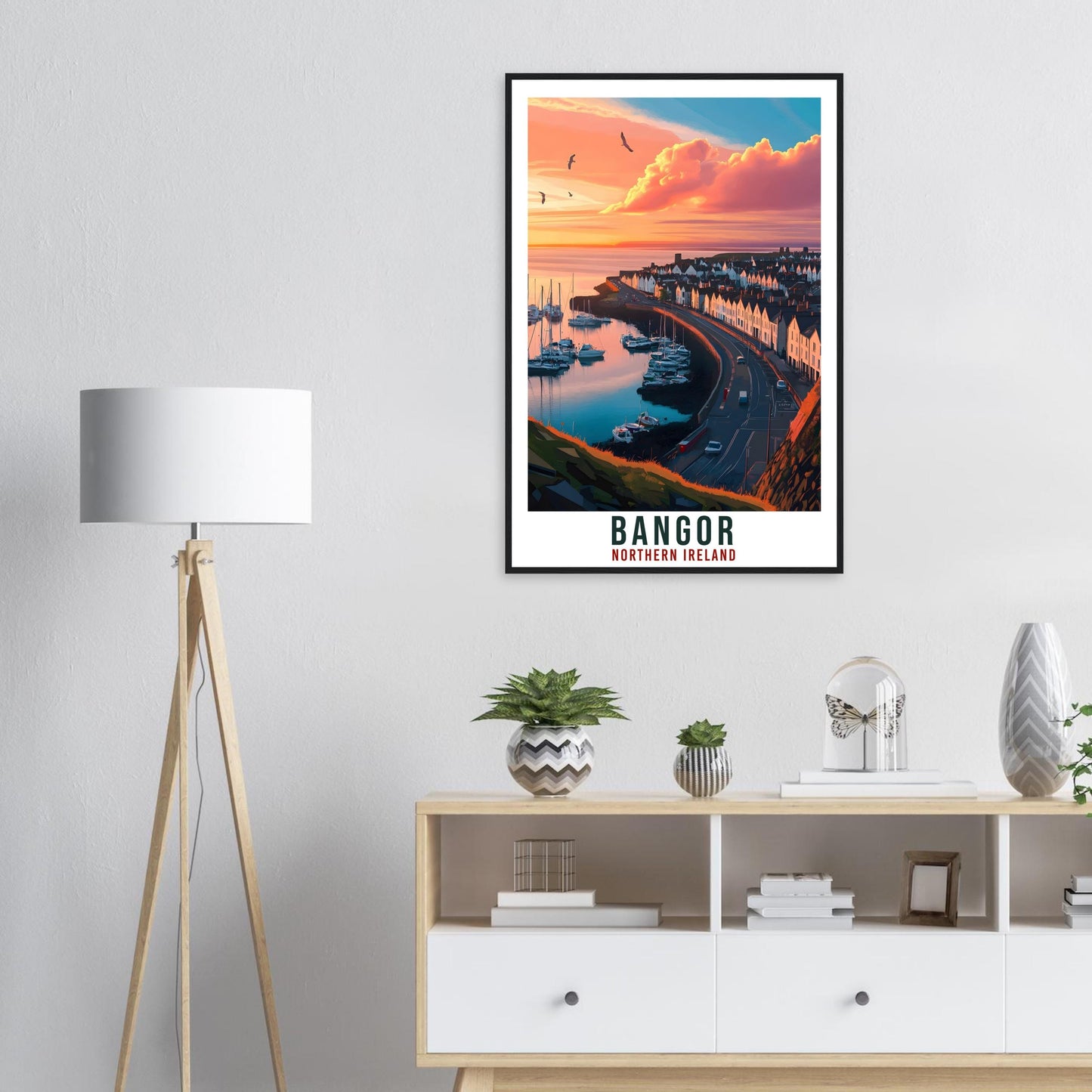 Bangor Travel Print Northern Ireland Home Decor Co Down Wall Art Wall Hanging Art Lover Irish Artwork Travel Poster Bangor Ireland Travel