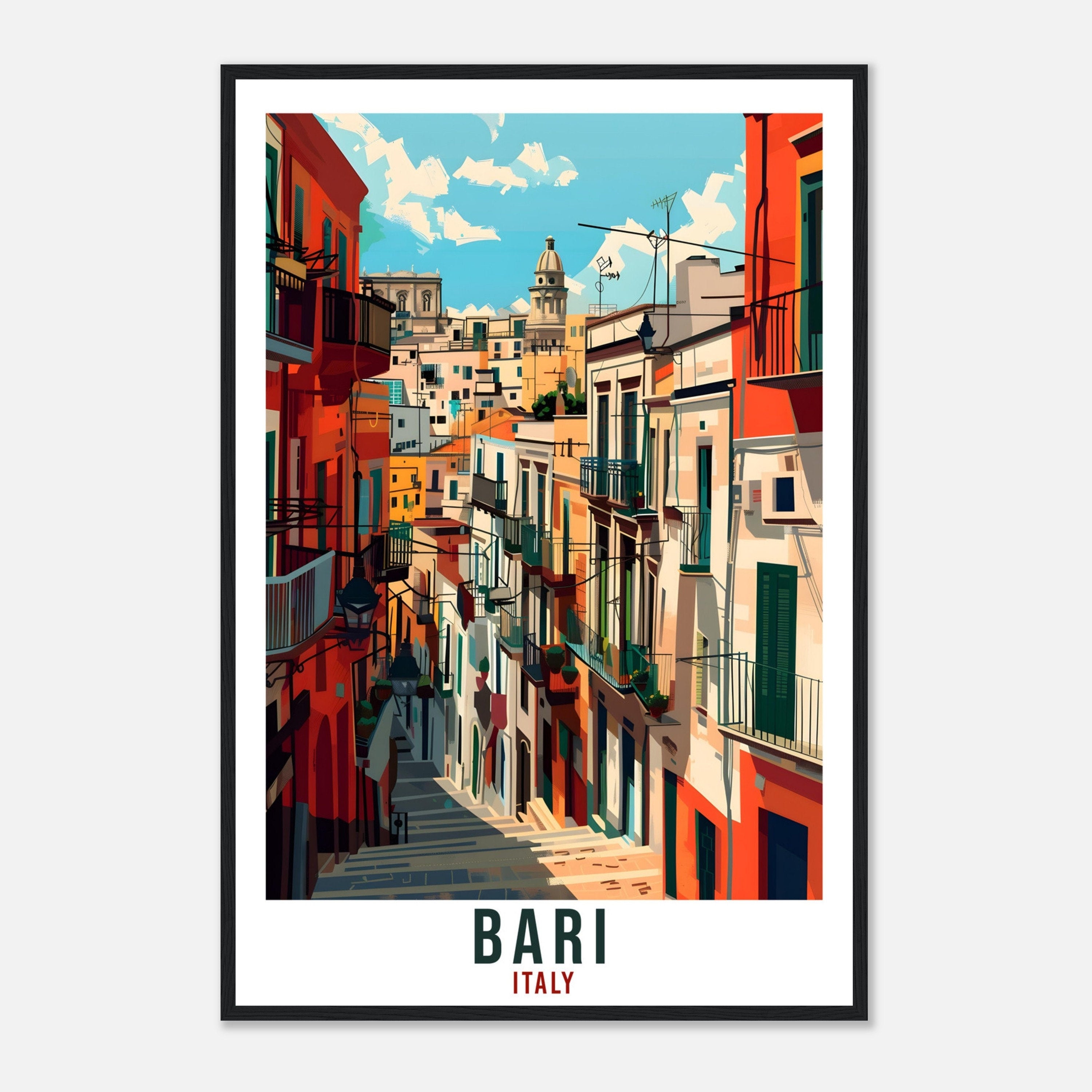Bari Travel Print Italy Bari Wall Art Wall Hanging Home Living Décor Bari Gift Art Lovers Gift Italy Artwork Gift Italian Travel Poster