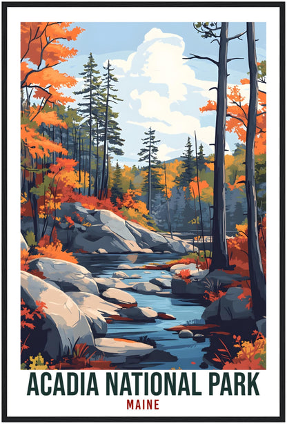 Acadia National Park Maine USA Travel Print Wall Art Wall Hanging Home Décor Acadia National Park Gift Travel Art USA Artwork Travel Poster
