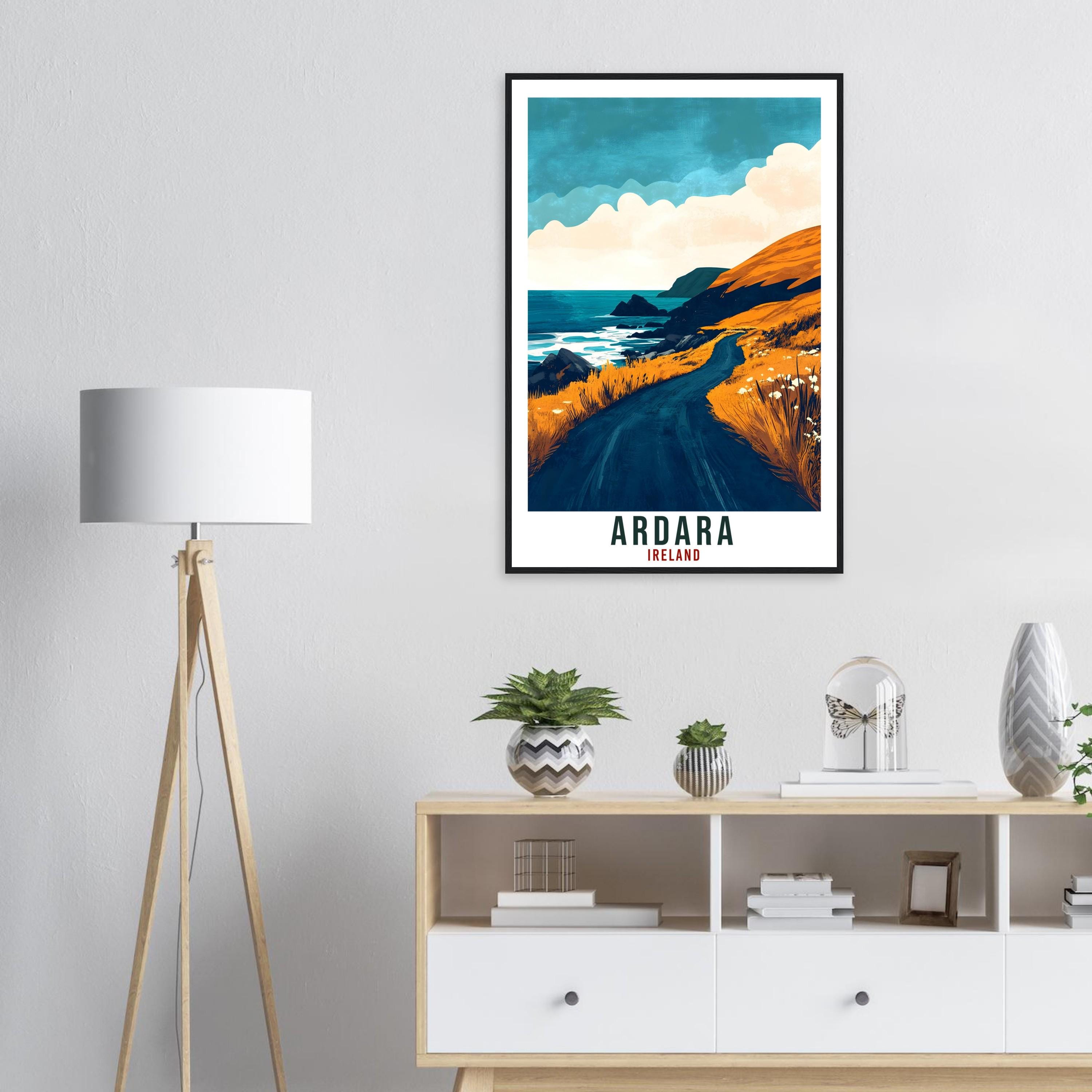 Ardara Travel Print Ireland Home Decor Co Donegal Wall Art Gift Wall Hanging Art Lover Ardara Irish Artwork Travel Poster Ireland Travel Art