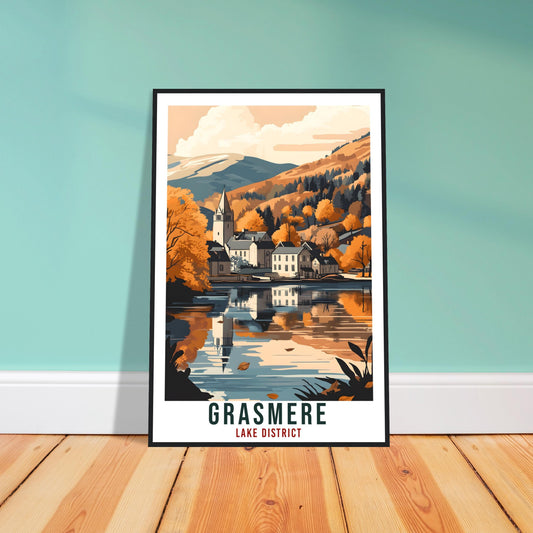 Grasmere Travel Print Lake District Home Decor Grasmere Wall Art Wall Hanging Art Lover Lake District Artwork Travel Poster Cumbria Travel