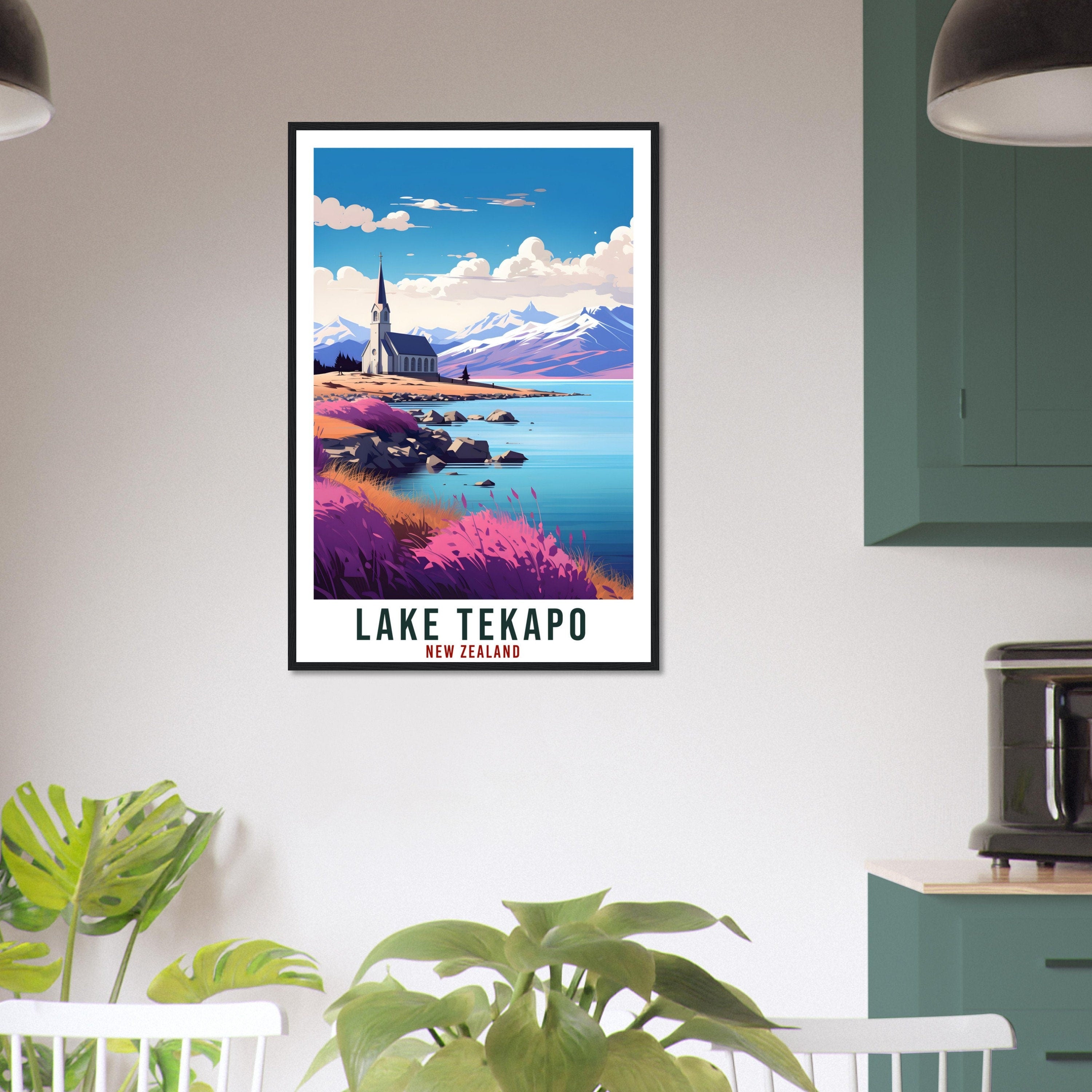 Lake Tekapo Travel Print Wall Art Lake Tekapo New Zealand City Landscape Artwork Tekapo Art Gifts Tekapo Travel Poster New Zealand Art Lover
