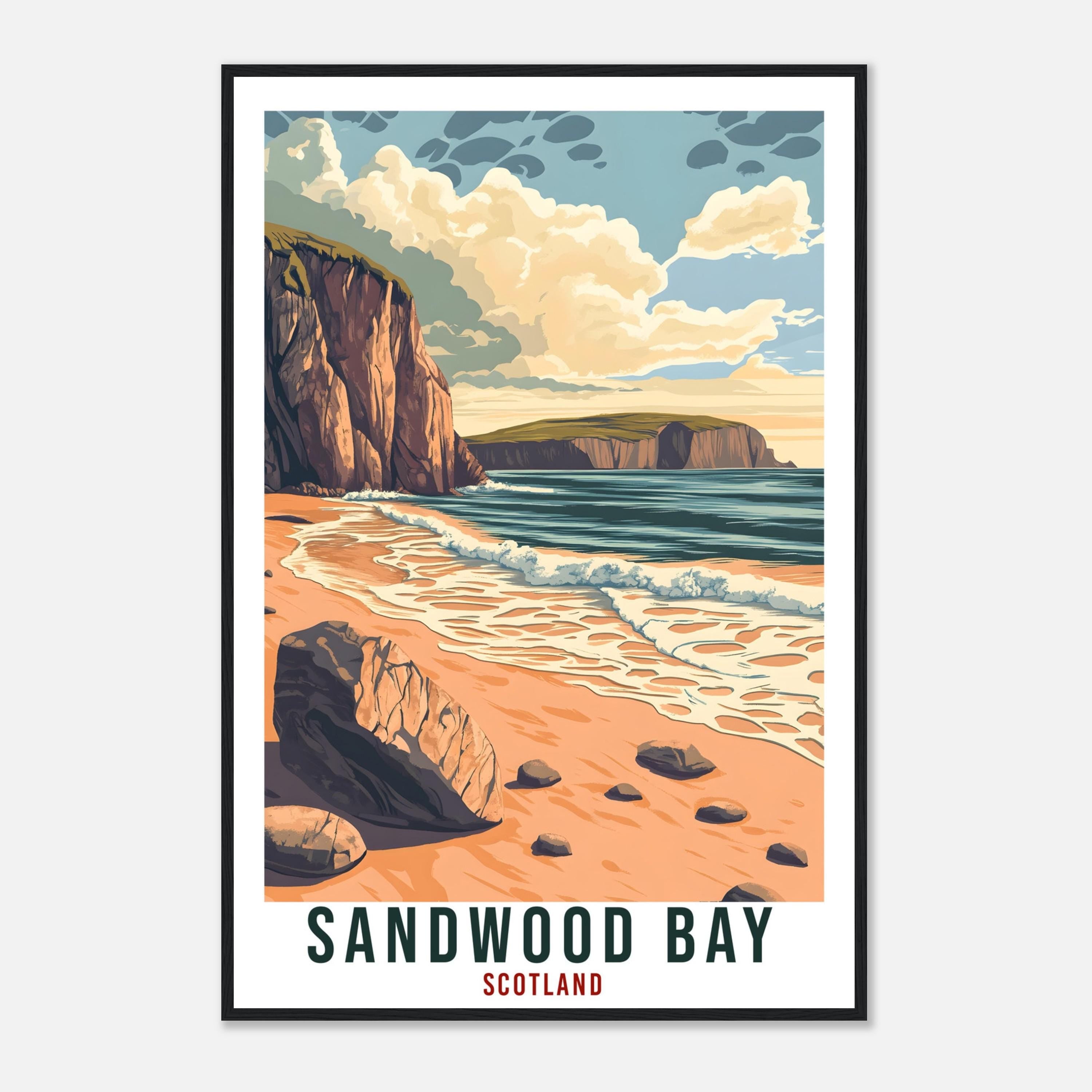Sandwood Bay Travel Print Scotland Decor Sandwood Bay Wall Art Wall Hanging Art Lover Scotland Artwork Travel Poster Sandwood Bay Travel Art