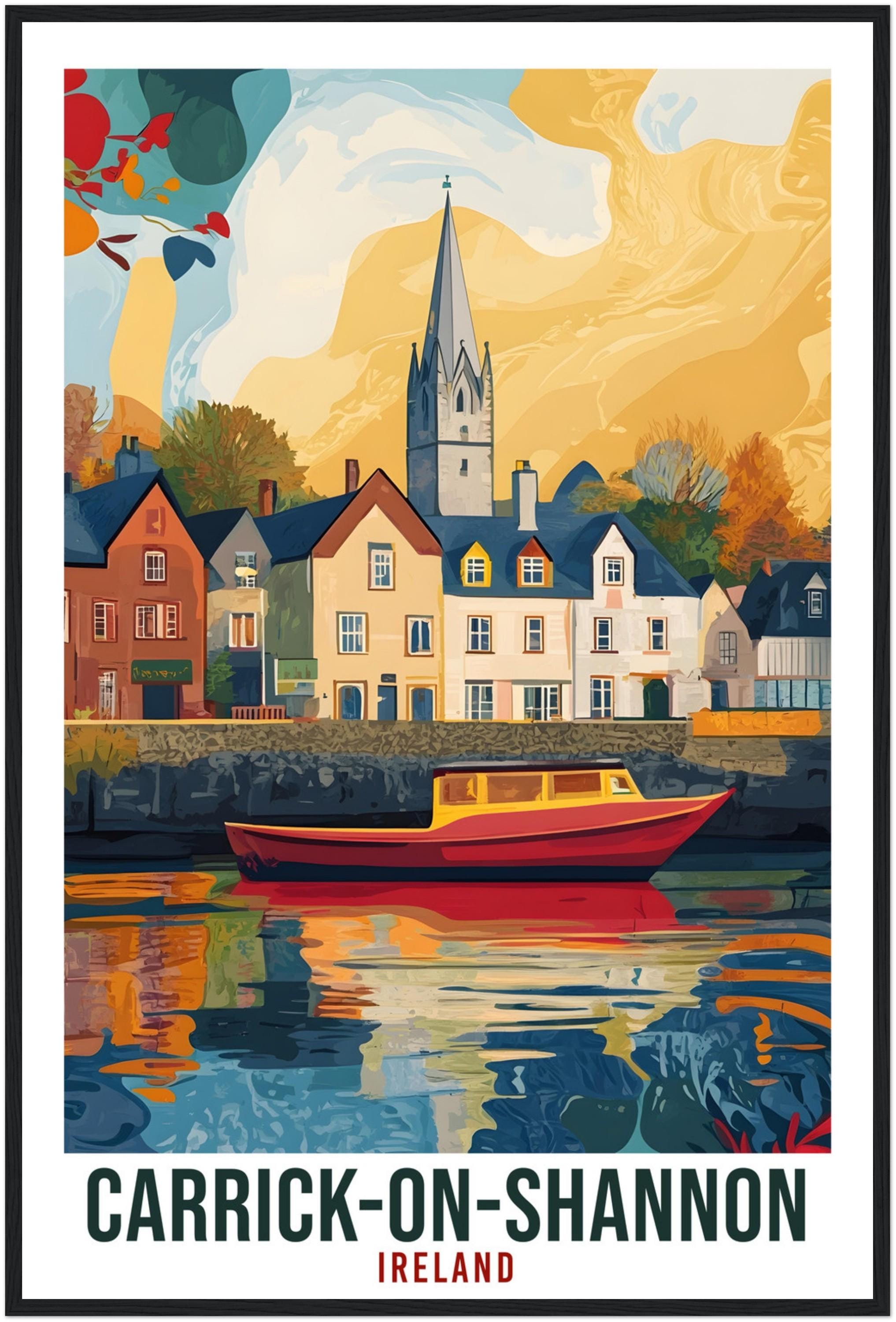 Carrick-On-Shannon Travel Print Ireland Home Decor Wall Art Gift Wall Hanging Art Lover CarrickOnShannon Irish Artwork Travel Poster Ireland