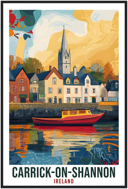 Carrick-On-Shannon Travel Print Ireland Home Decor Wall Art Gift Wall Hanging Art Lover CarrickOnShannon Irish Artwork Travel Poster Ireland