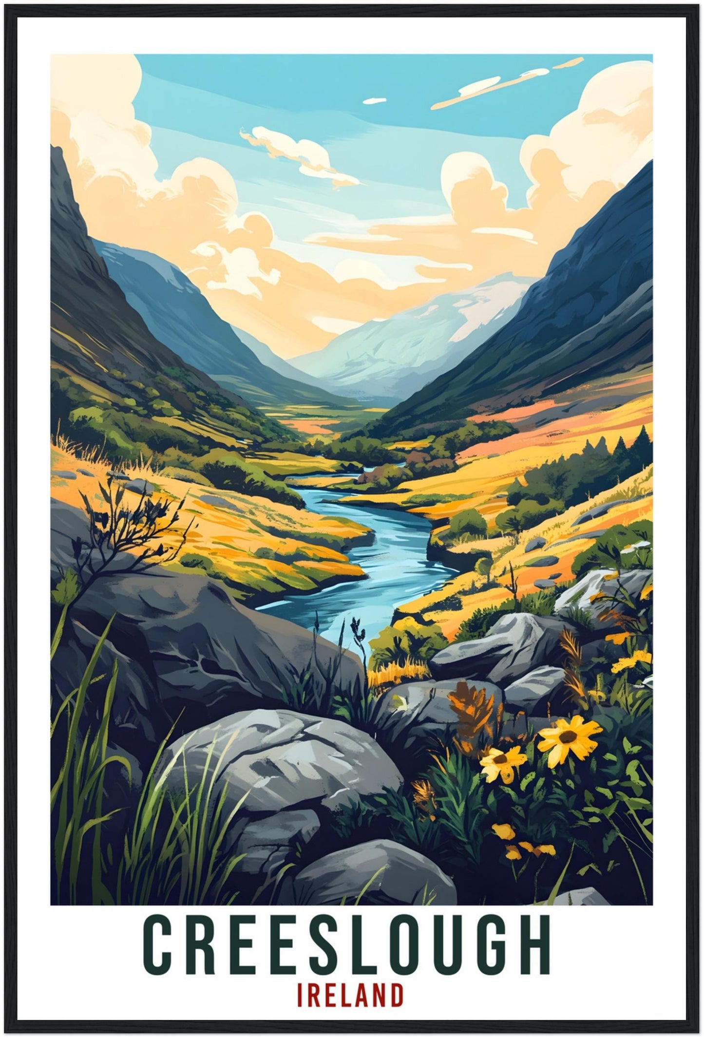 Creeslough Travel Print Ireland Home Decor Wall Art Gift Wall Hanging Art Lover Creeslough Irish Artwork Travel Poster Ireland Travel Art