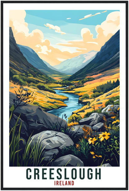 Creeslough Travel Print Ireland Home Decor Wall Art Gift Wall Hanging Art Lover Creeslough Irish Artwork Travel Poster Ireland Travel Art