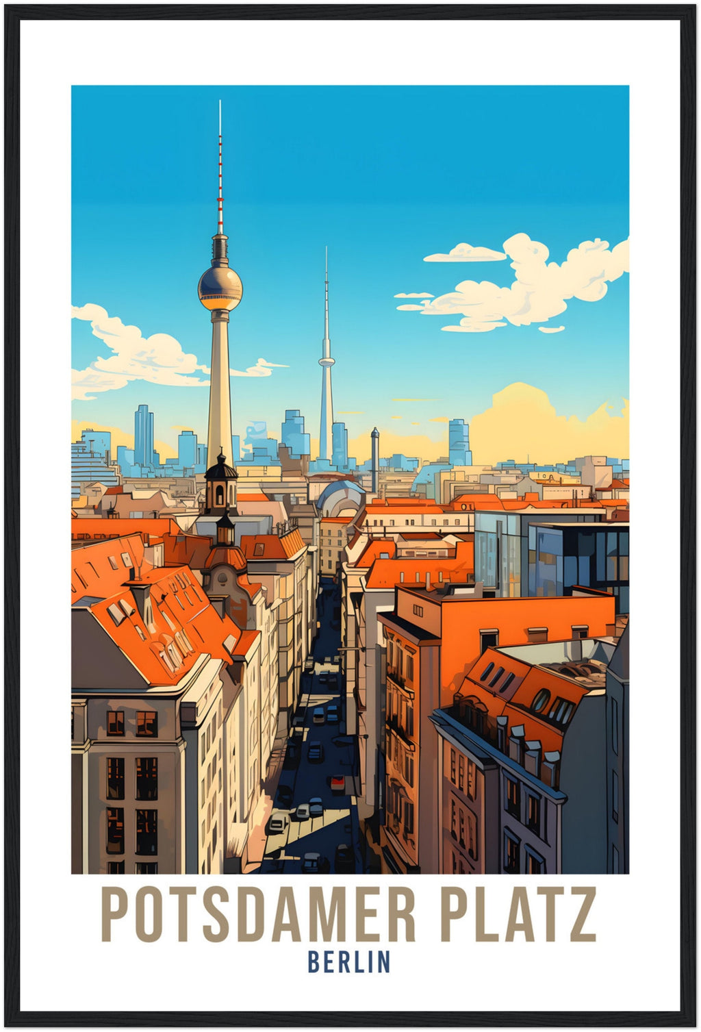 Berlin Travel Print Germany Postdamer Platz Travel Poster Berlin Home Decor Berlin Cityscape Art Gift Postdamer Platz Berlin Wall Art Gift
