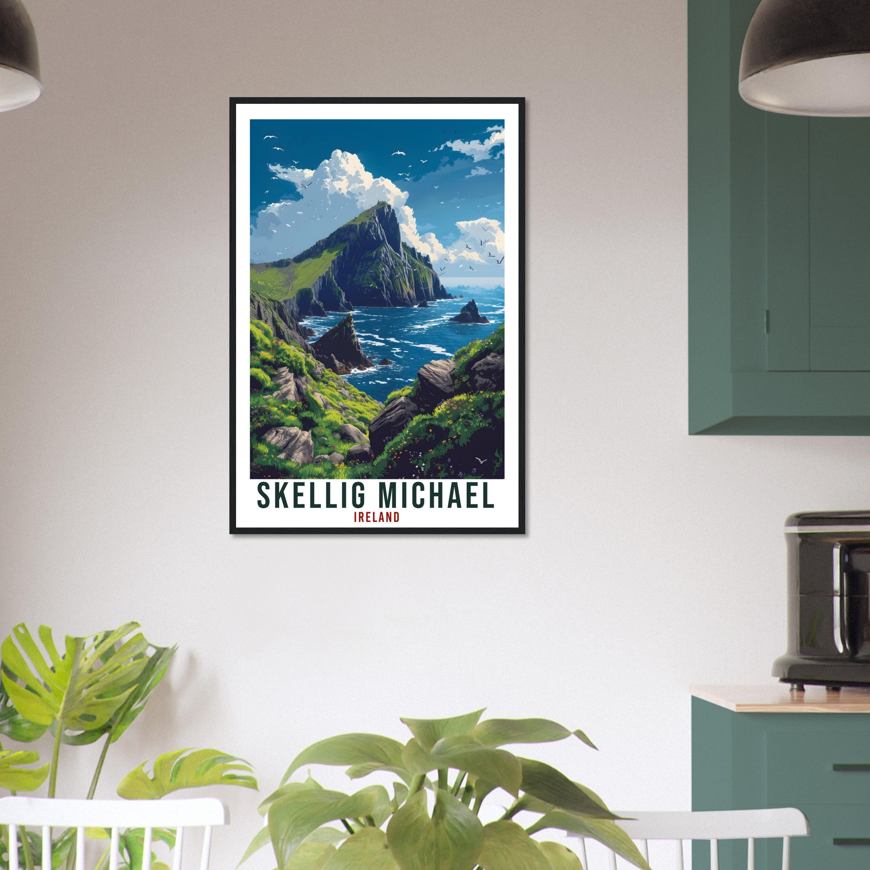 Skellig Michael Travel Print Kerry Ireland Coast Art Home Decoration Wall Art Wall Hanging Art Lover Artwork Ireland Skellig Michael Poster