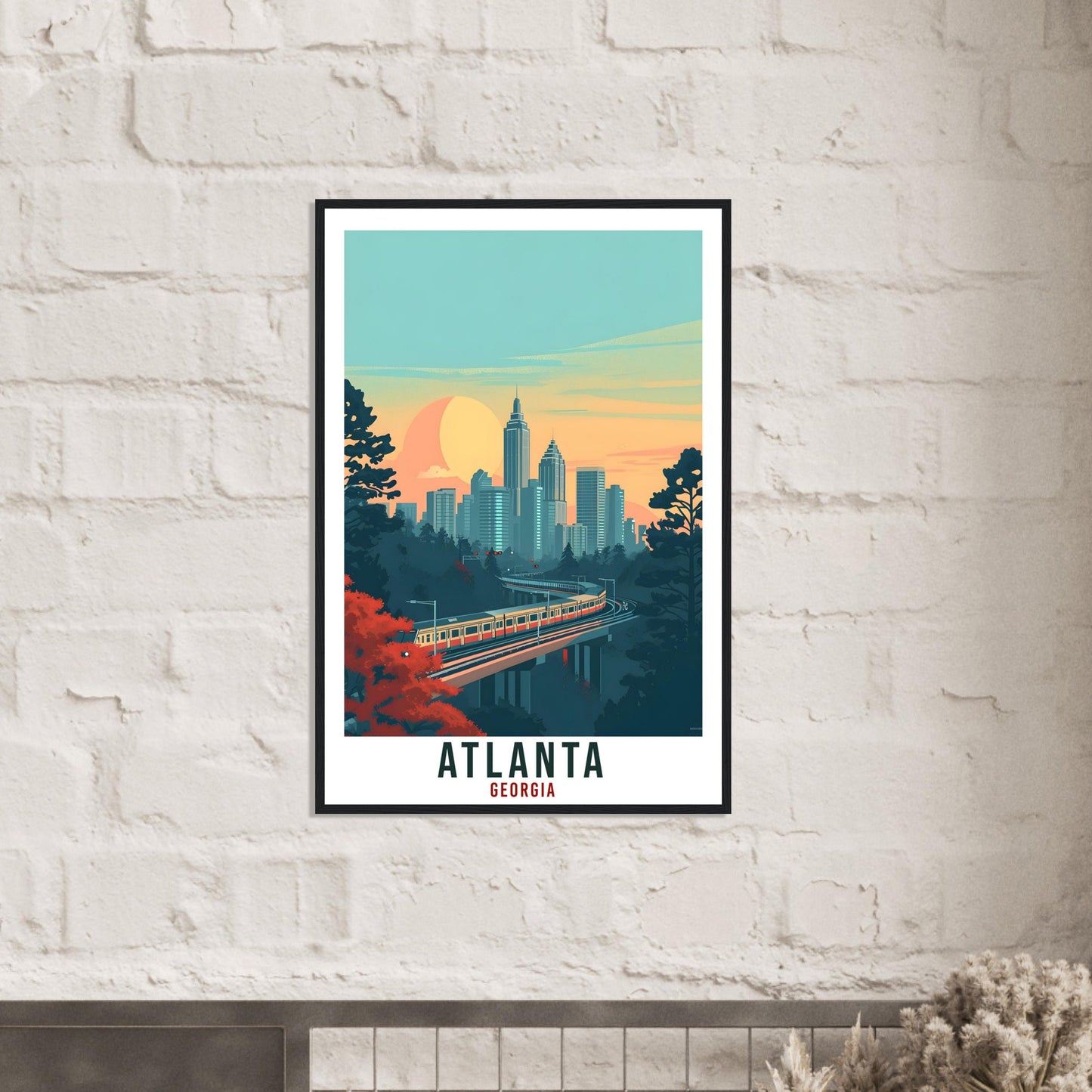 Atlanta Travel Print Georgia Home Decoration USA Cityscape Wall Art Gift Wall Hanging Art Lover Georgia Artwork Atlanta Travel Poster