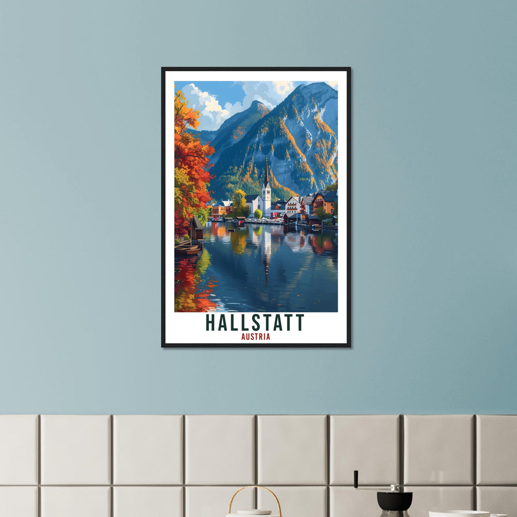 Hallstatt Travel Print Austria Decor Hallstatt Austrian City Wall Art Gift Wall Hanging Art Lover Austria Artwork Hallstatt Travel Poster