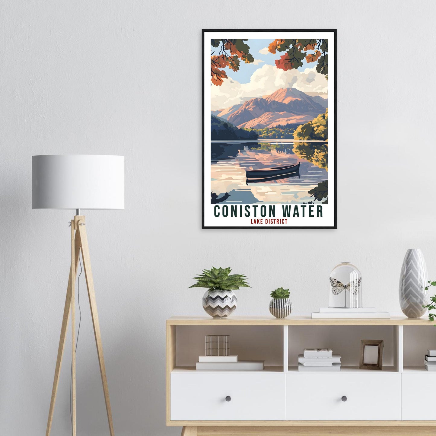 Coniston Water Travel Print Lake District Decor Coniston Water Wall Art Wall Hanging Art Lover Lake District Artwork Travel Poster Cumbria