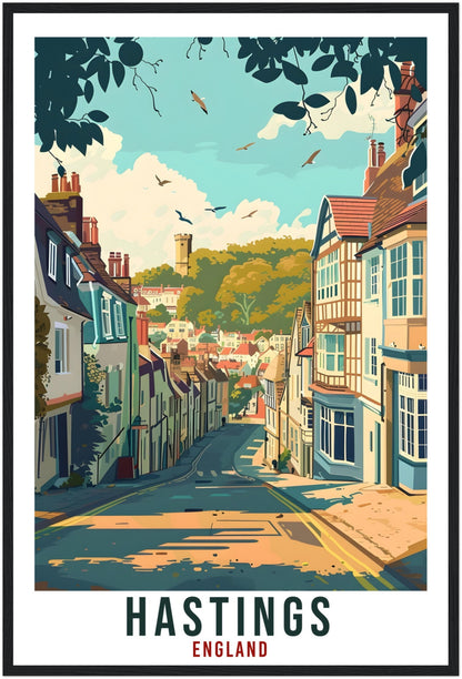 Hastings Travel Print Wall Art Wall Hanging Home Living Décor Hastings Gift Art Lovers Gift UK Artwork Gift Print England Travel Poster