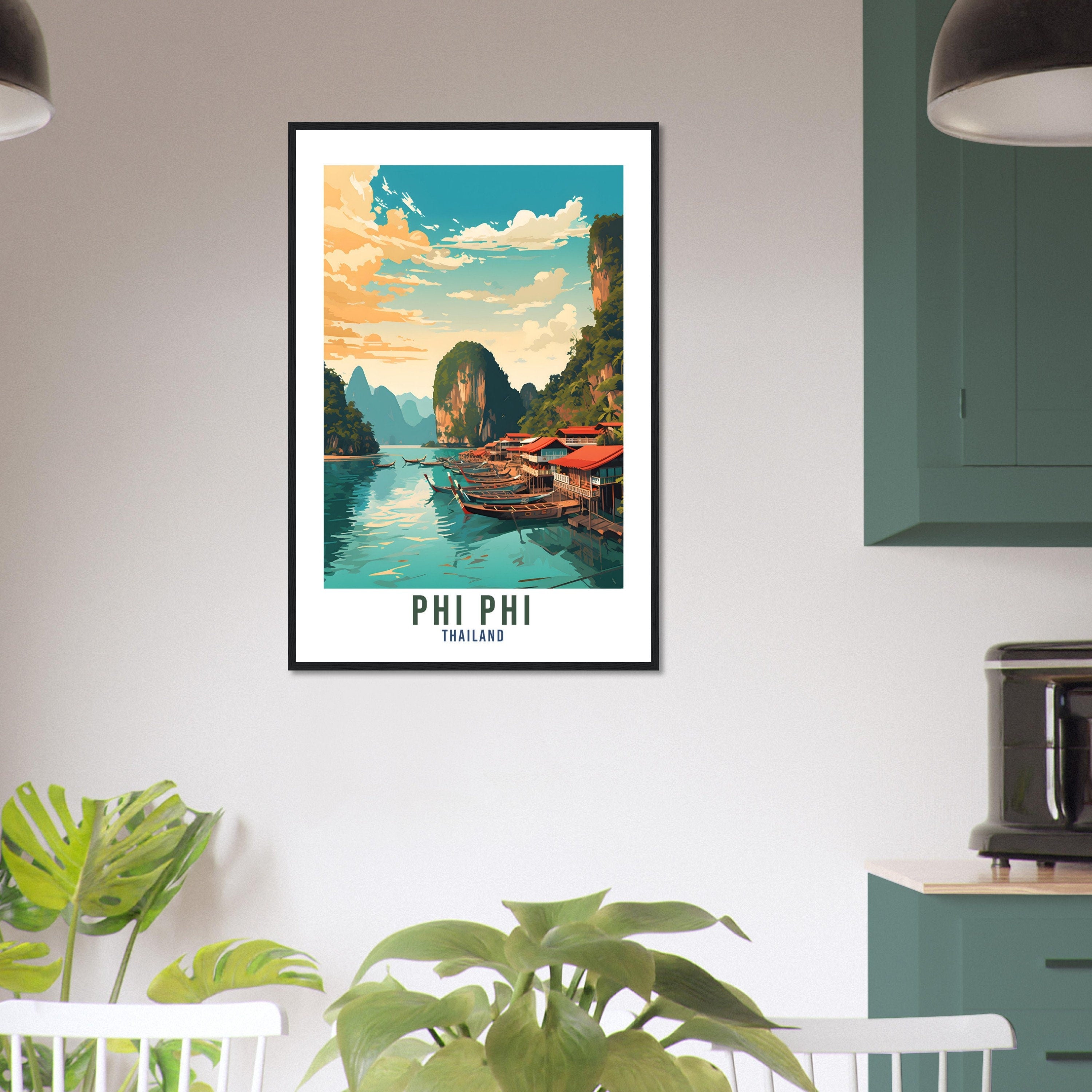 Phi Phi Islands Travel Print Wall Art Phi Phi Wall Hanging Thailand Gift Holiday Print Phi Phi Travel Poster Art Print Thai Islands Print