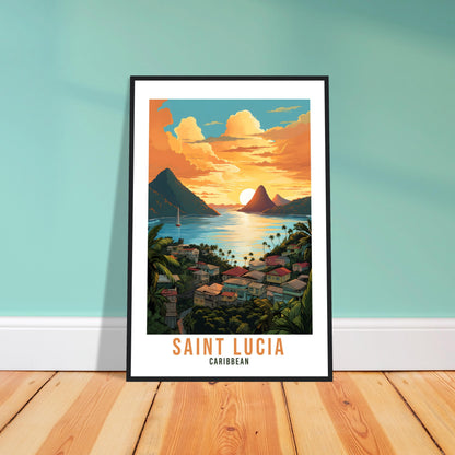 Saint Lucia Travel Print Wall Art St Lucia Sunset Wall Hanging Home Décor Caribbean Gift Art Lovers Castries Travel Poster St Lucia Poster