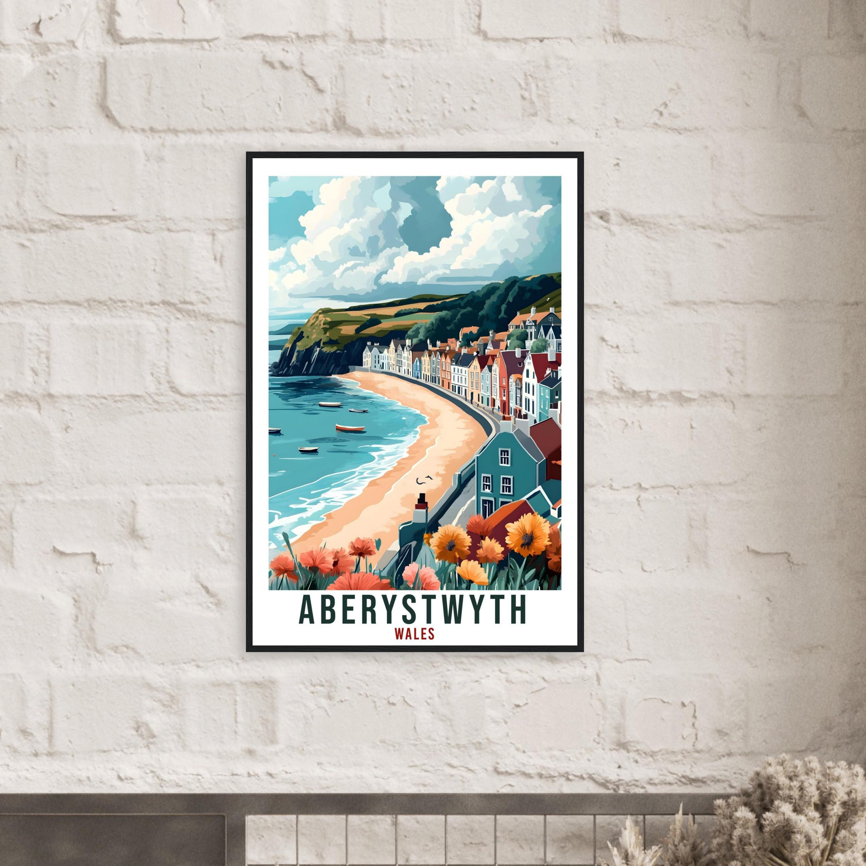 Aberystwyth Travel Print Wales Decor Aberystwyth Wall Art Gift Wall Hanging Art Lover Aberystwyth Wales Artwork Travel Poster UK Travel Art