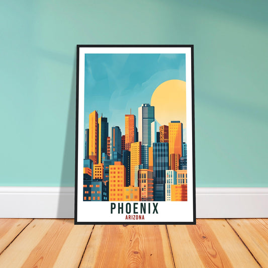 Phoenix Travel Poster Arizona Home Decoration USA City Wall Art Gift Wall Hanging Art Lover Arizona Artwork Phoenix Skyline Art Travel Print