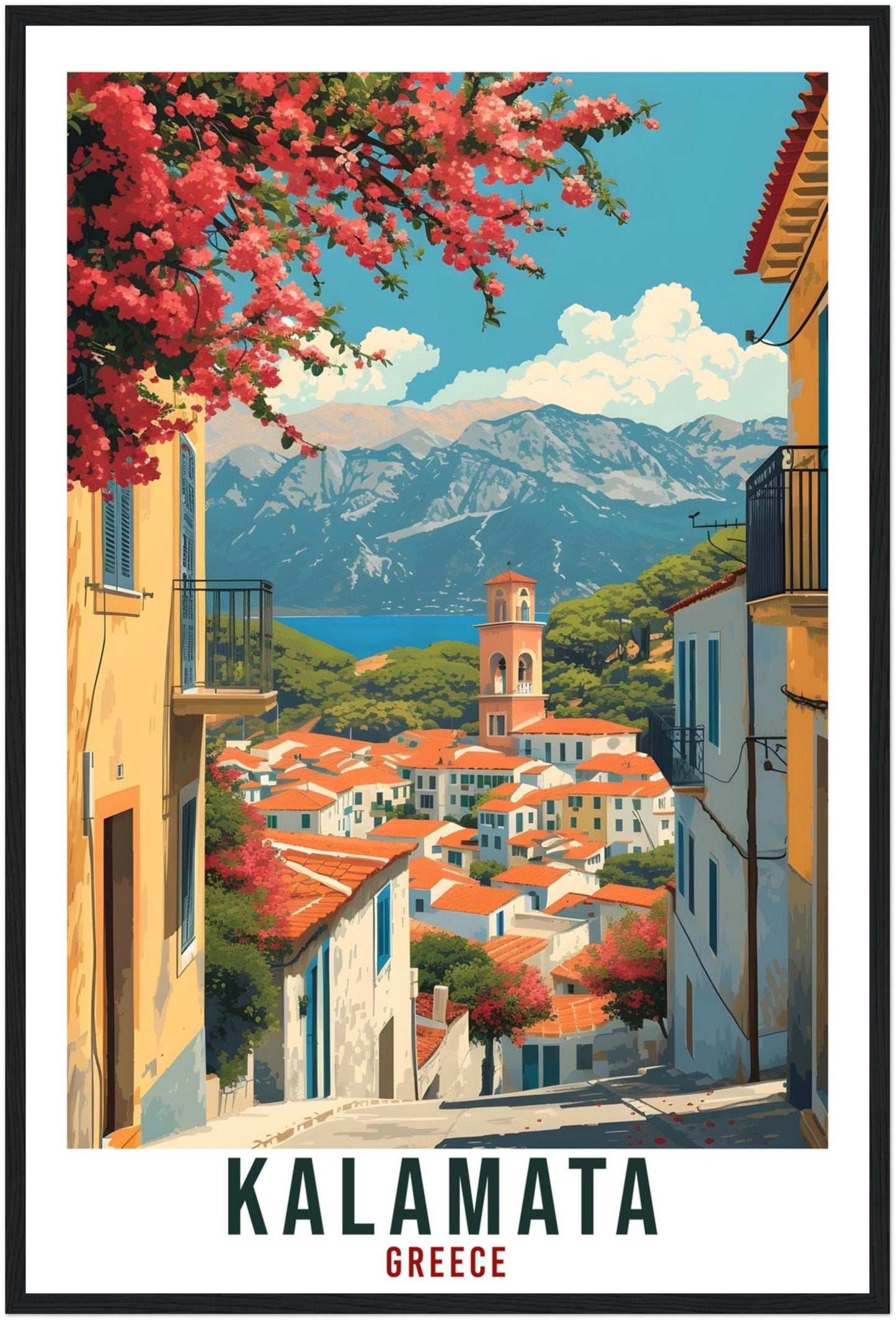 Kalamata Travel Print Greece Home Decoration Kalamata Greek City Wall Art Gift Wall Hanging Art Lover Greece Artwork Kalamata Travel Poster