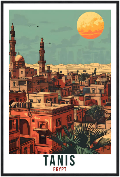 Tanis Egypt Travel Poster Tanis Wall Art Wall Hanging Home Décor Tanis Gift Art Lovers Egypt Artwork Gift Print African Landmark Print