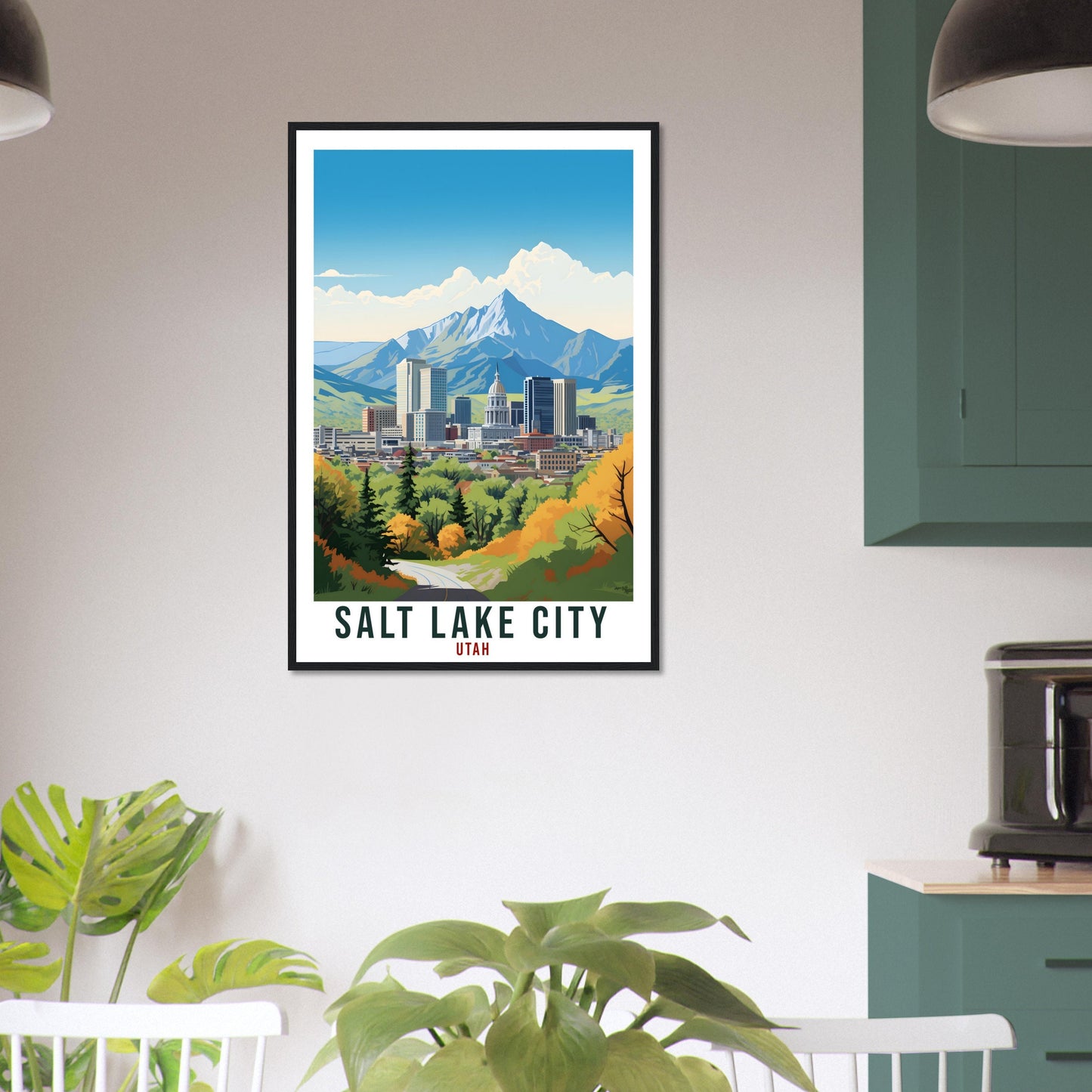 Salt Lake City Travel Poster Utah Home Decor USA City Wall Art Gift Wall Hanging Art Lover Utah Artwork Salt Lake City Skyline Travel Print