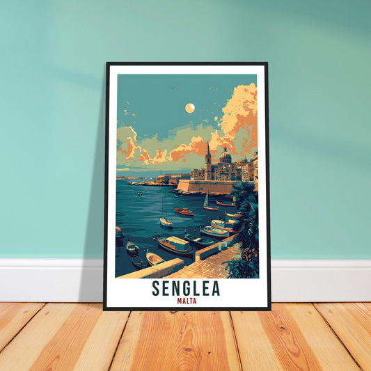 Senglea Travel Print Malta Wall Art Wall Hanging Home Living Décor Senglea Gift Art Lovers Gift Malta Artwork Gift Malta Travel Poster
