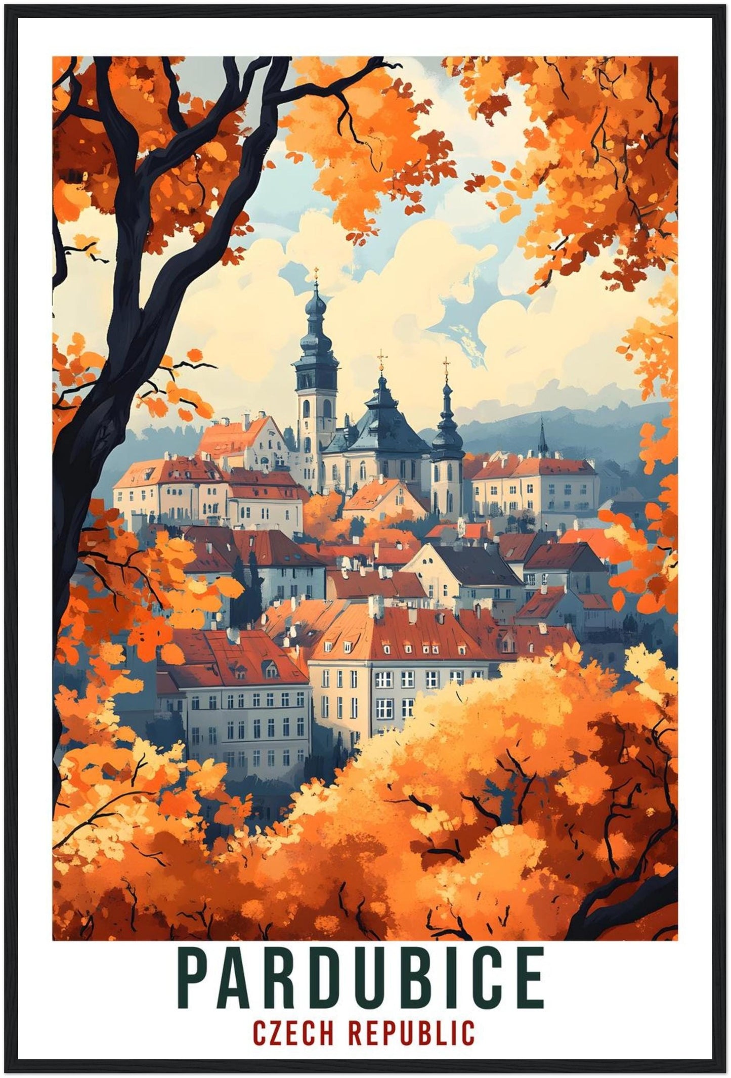 Pardubice Travel Print Czech Republic Home Decor Pardubice Wall Art Gift Wall Hanging Art Lover Pardubice Czechia Artwork Travel Poster Art
