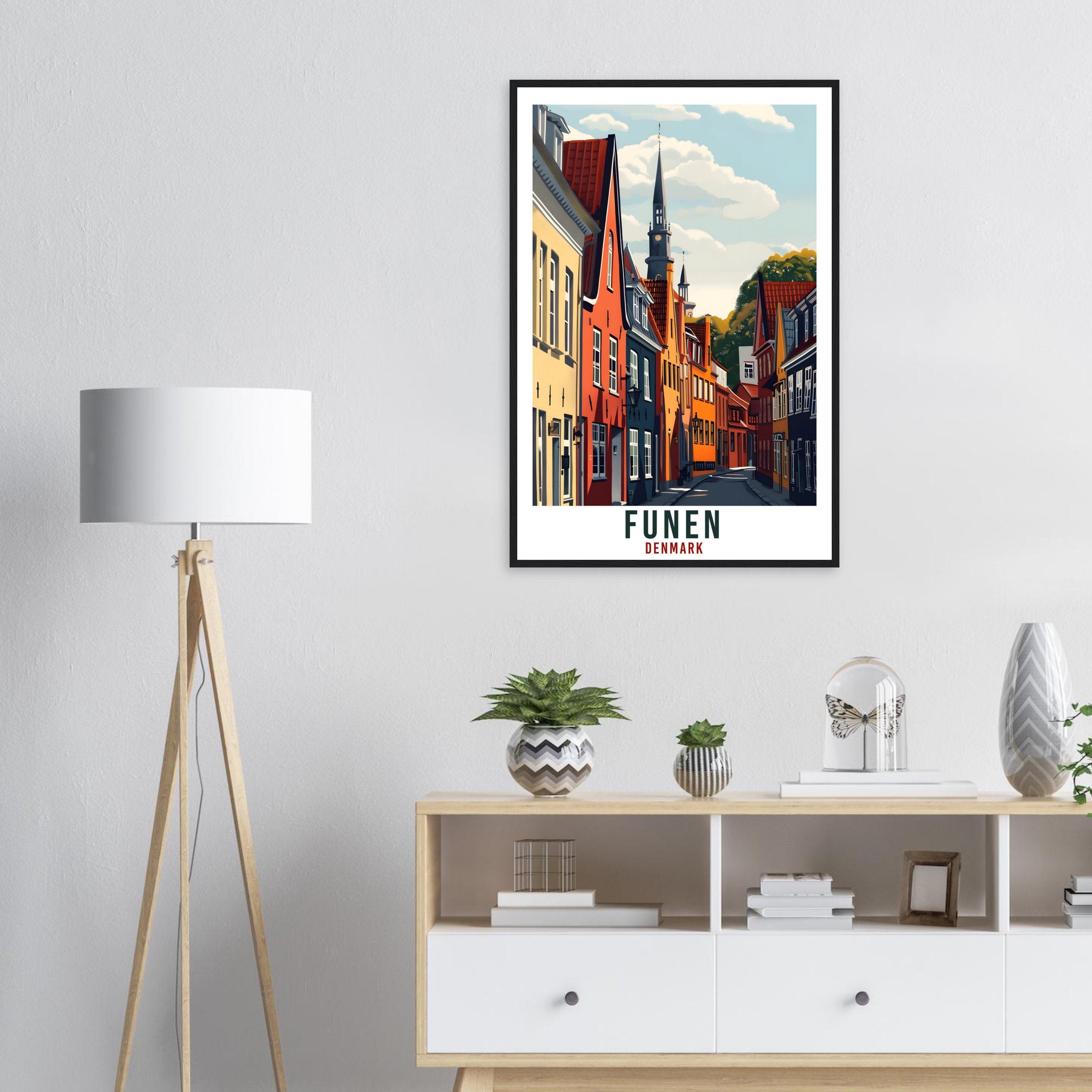 Funen Travel Print Denmark Wall Art Wall Hanging Home Living Décor Funen Gift Art Lovers Gift Denmark Artwork Gift Danish Travel Poster