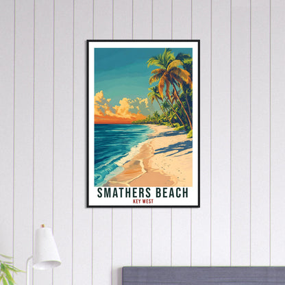 Smathers Beach Travel Print Key West Florida Home Decor Wall Art Gift Wall Hanging Art Lover Key West FL American Artwork Travel Poster Art