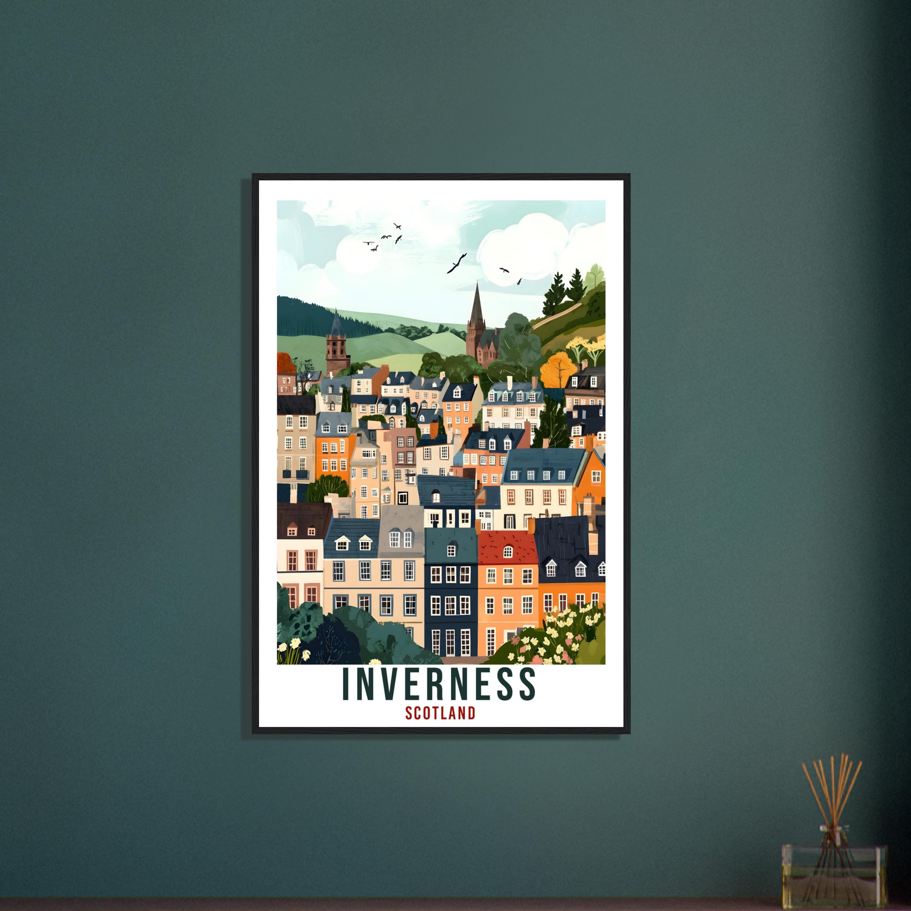 Inverness Travel Print Scotland Home Decor Inverness Wall Art Wall Hanging Art Lover Scotland Artwork Travel Poster Inverness Travel Art
