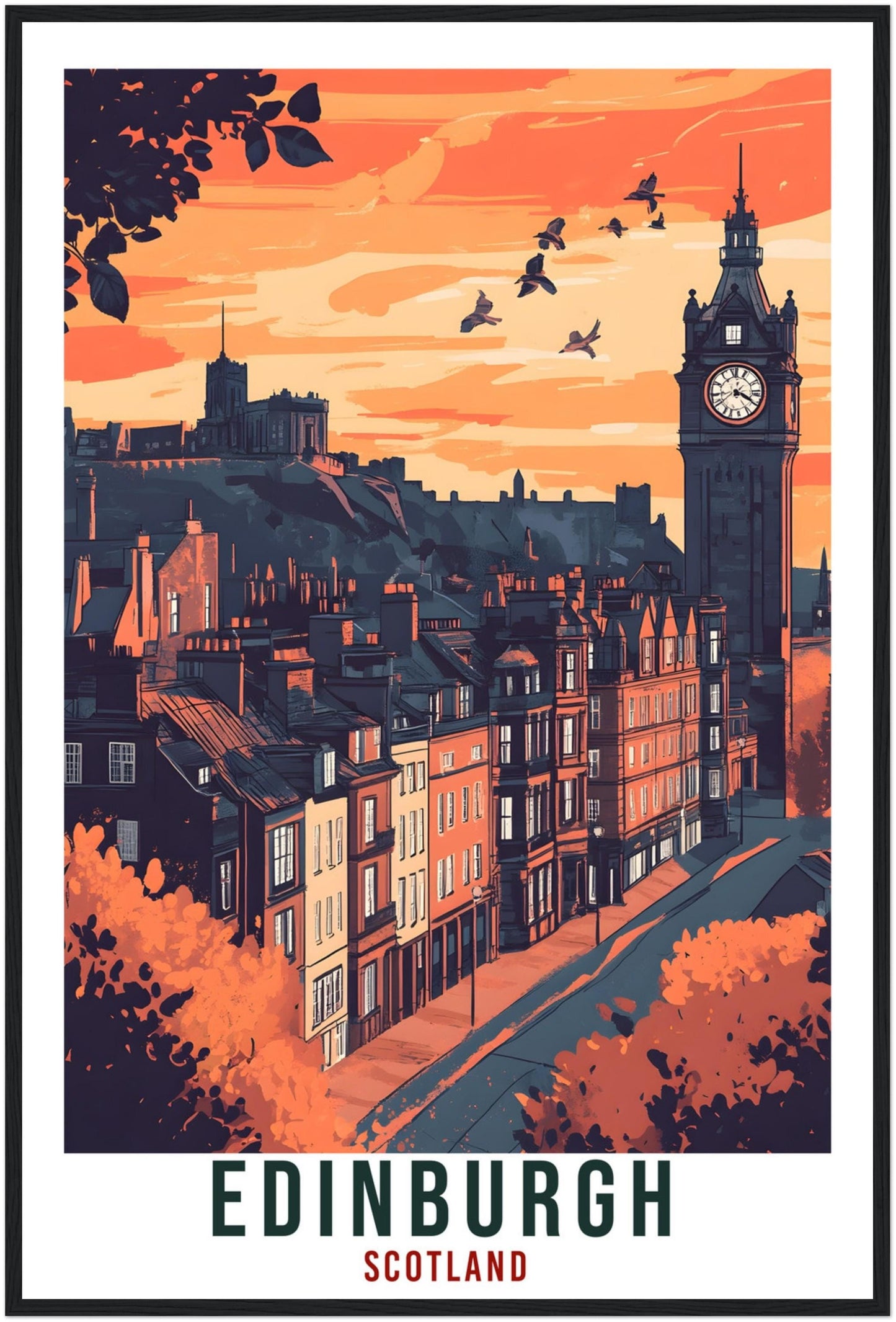 Edinburgh Travel Print Scotland Decor Edinburgh Wall Art Wall Hanging Art Lover Scotland Artwork Travel Poster Edinburgh City Travel Art
