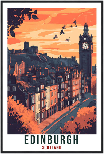 Edinburgh Travel Print Scotland Decor Edinburgh Wall Art Wall Hanging Art Lover Scotland Artwork Travel Poster Edinburgh City Travel Art