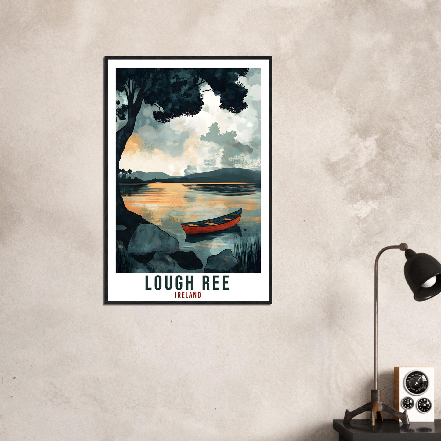 Lough Ree Travel Print Ireland Home Decor Lough Ree Wall Art Gift Wall Hanging Art Lover Lough Ree Irish Artwork Travel Poster Ireland Art