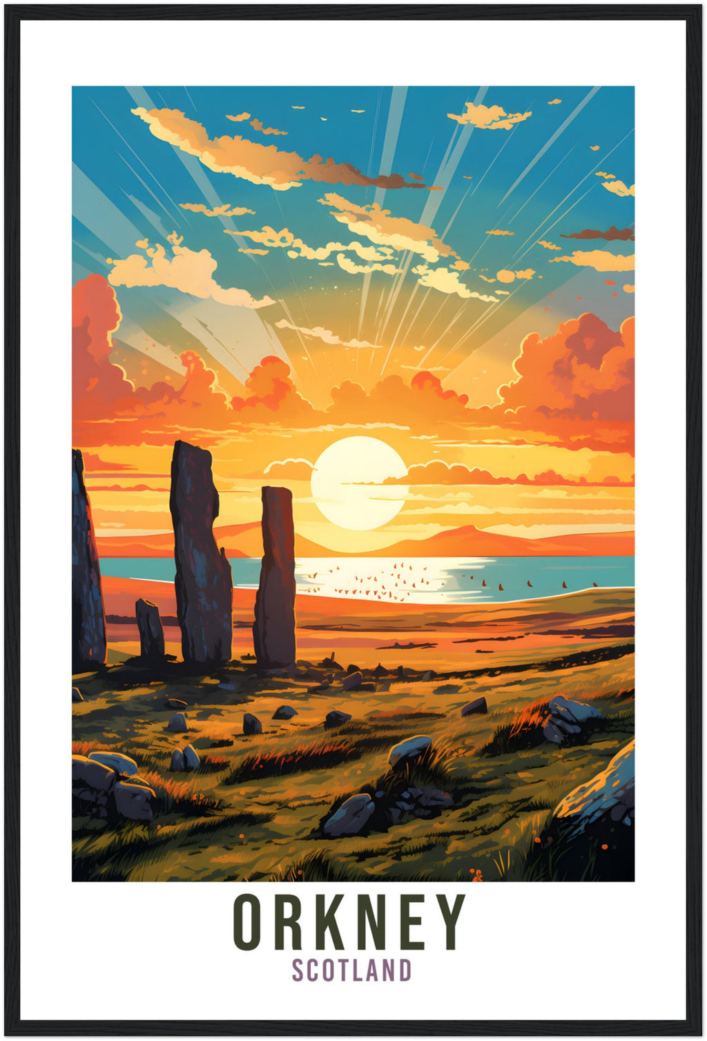 Orkney Print Orkney Home Decor Scotland Island Art Print Orkney Wall Art Scottish Isles Artwork Gift Wall Hanging Orkney Island Sunset