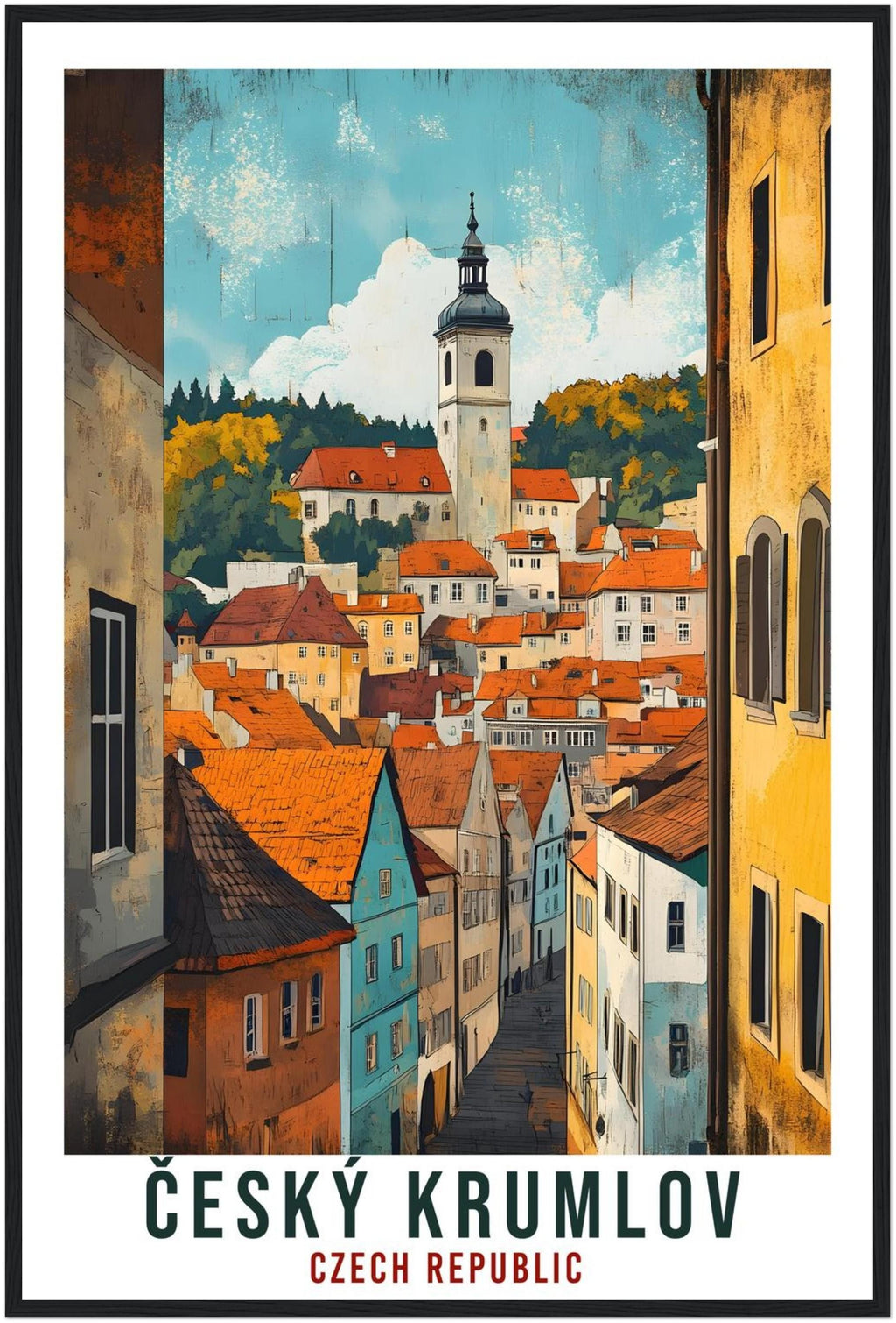 Český Krumlov Travel Print Czech Republic Home Decor Wall Art Gift Wall Hanging Art Lover Český Krumlov Czechia Artwork Travel Poster Art