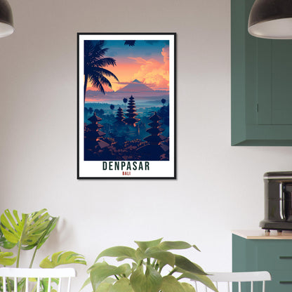 Denpasar Bali Travel Print Bali Wall Art Wall Hanging Home Décor Denpasar Gift Landmark Artwork Travel Art Lovers Indonesia Travel Poster