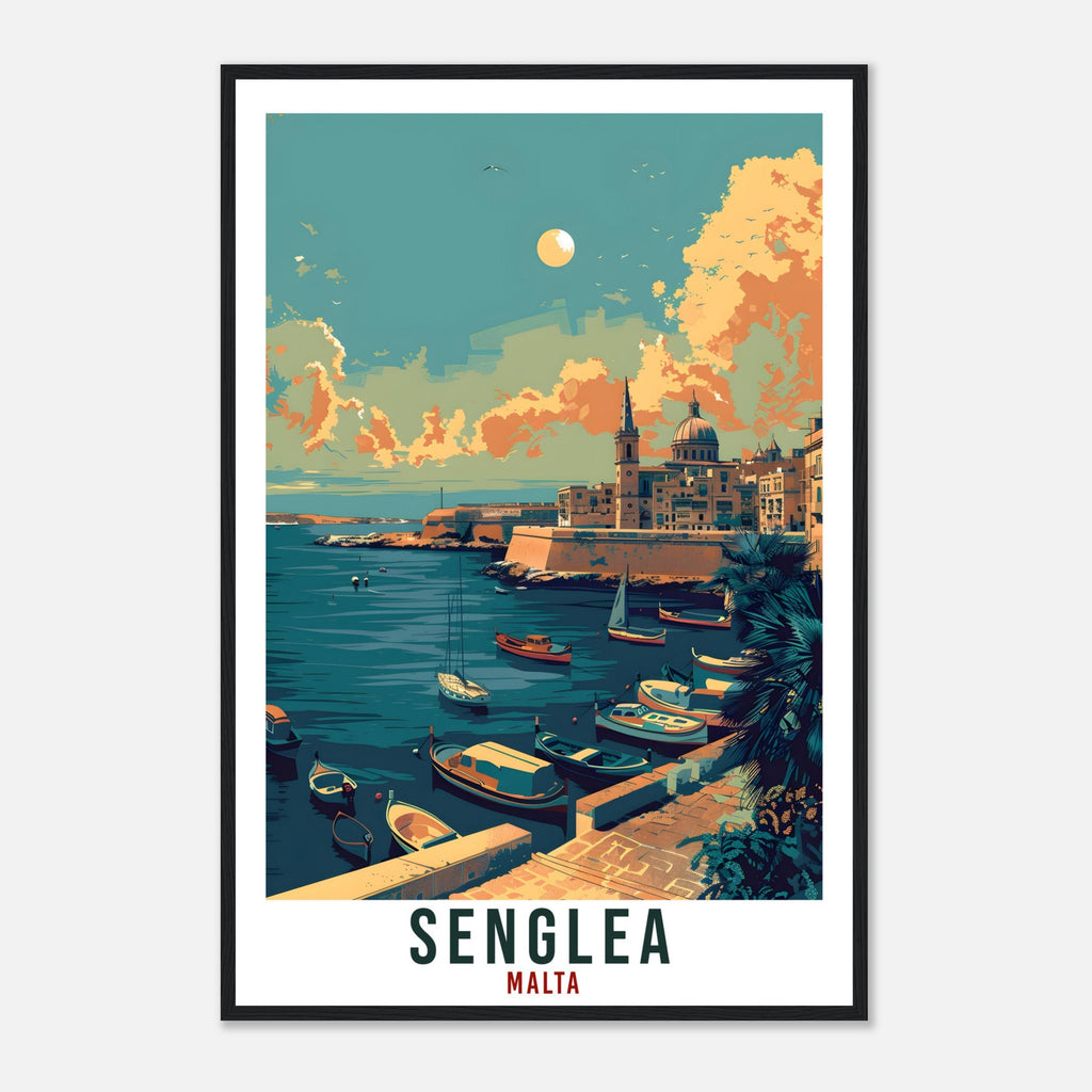Senglea Travel Print Malta Wall Art Wall Hanging Home Living Décor Senglea Gift Art Lovers Gift Malta Artwork Gift Malta Travel Poster