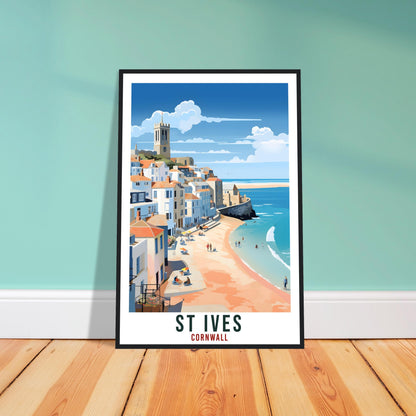 St Ives Travel Print Cornwall Wall Art Home Decor Wall Hanging Travel Art Gift St Ives Travel Poster England Coastal Artwork Art Lover Gift