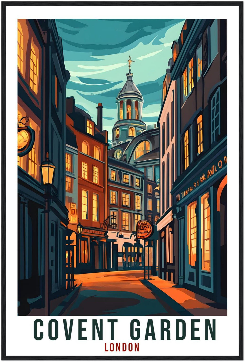 Covent Garden London Travel Print England Decor London Wall Art Gift Wall Hanging Art Lover London England Republic Artwork Travel Poster UK