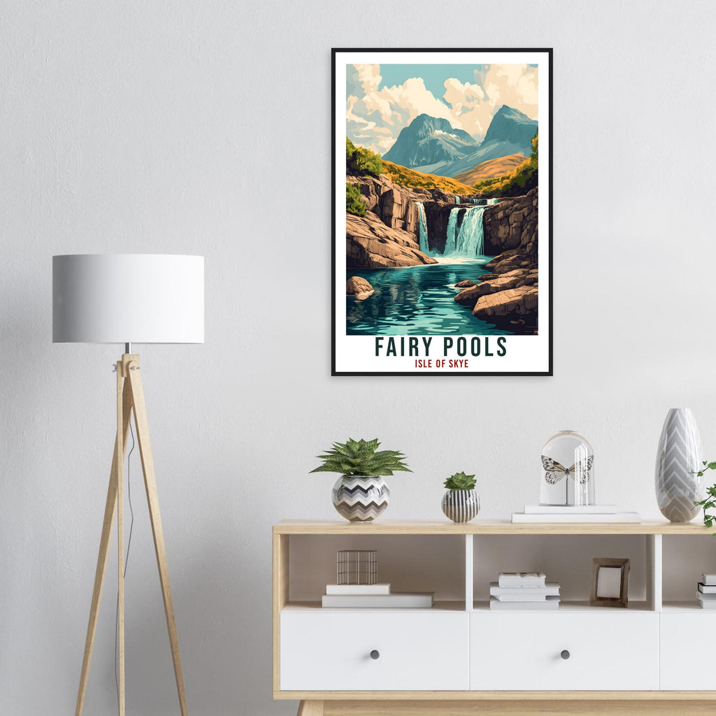 Fairy Pools Travel Print Scotland Decor Fairy Pools Wall Art Wall Hanging Art Lover Scotland Artwork Travel Poster Fairy Pools Travel Art