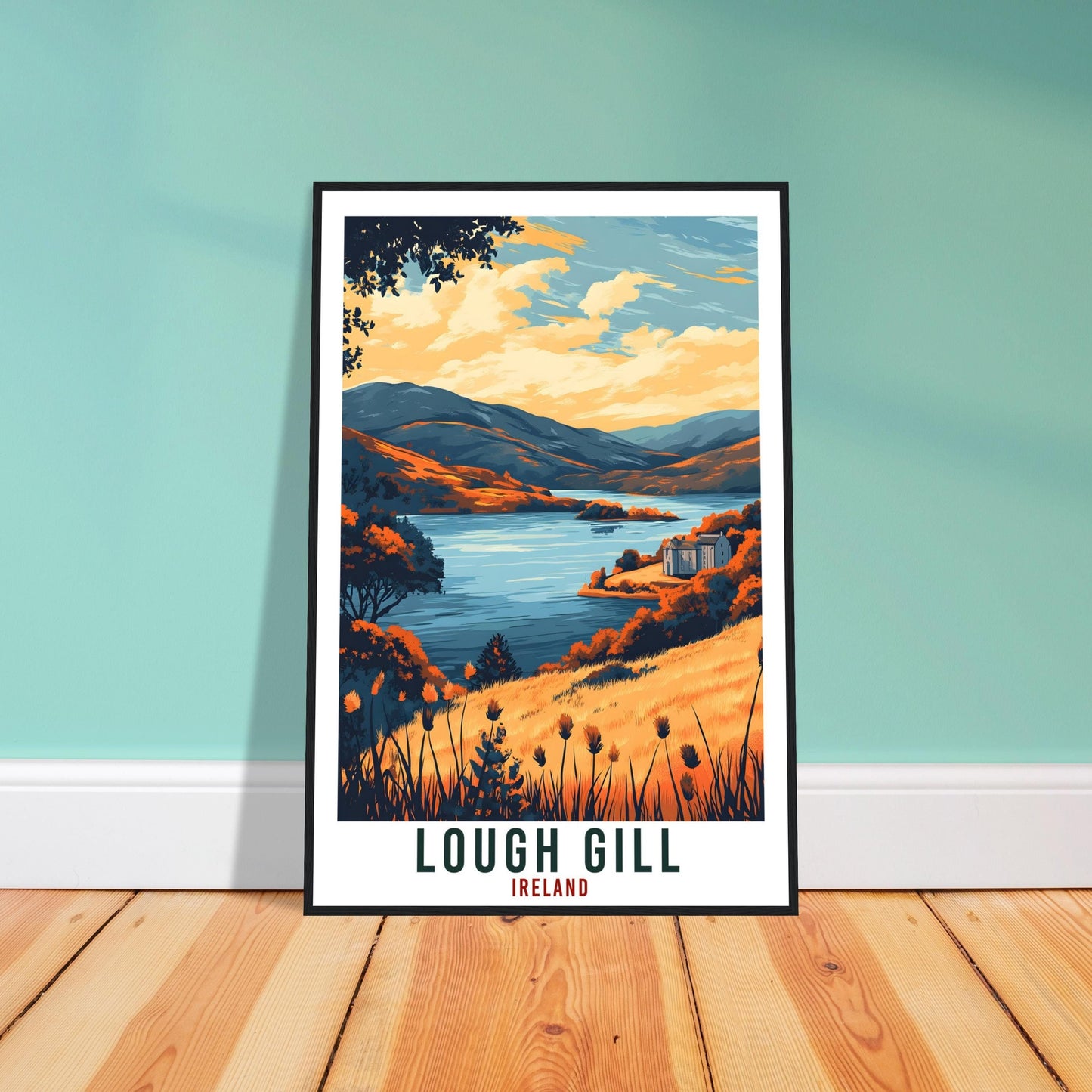 Lough Gill Travel Print Ireland Home Decor Lough Gill Wall Art Wall Hanging Art Lover Irish Artwork Travel Poster Lough Gill Ireland Travel