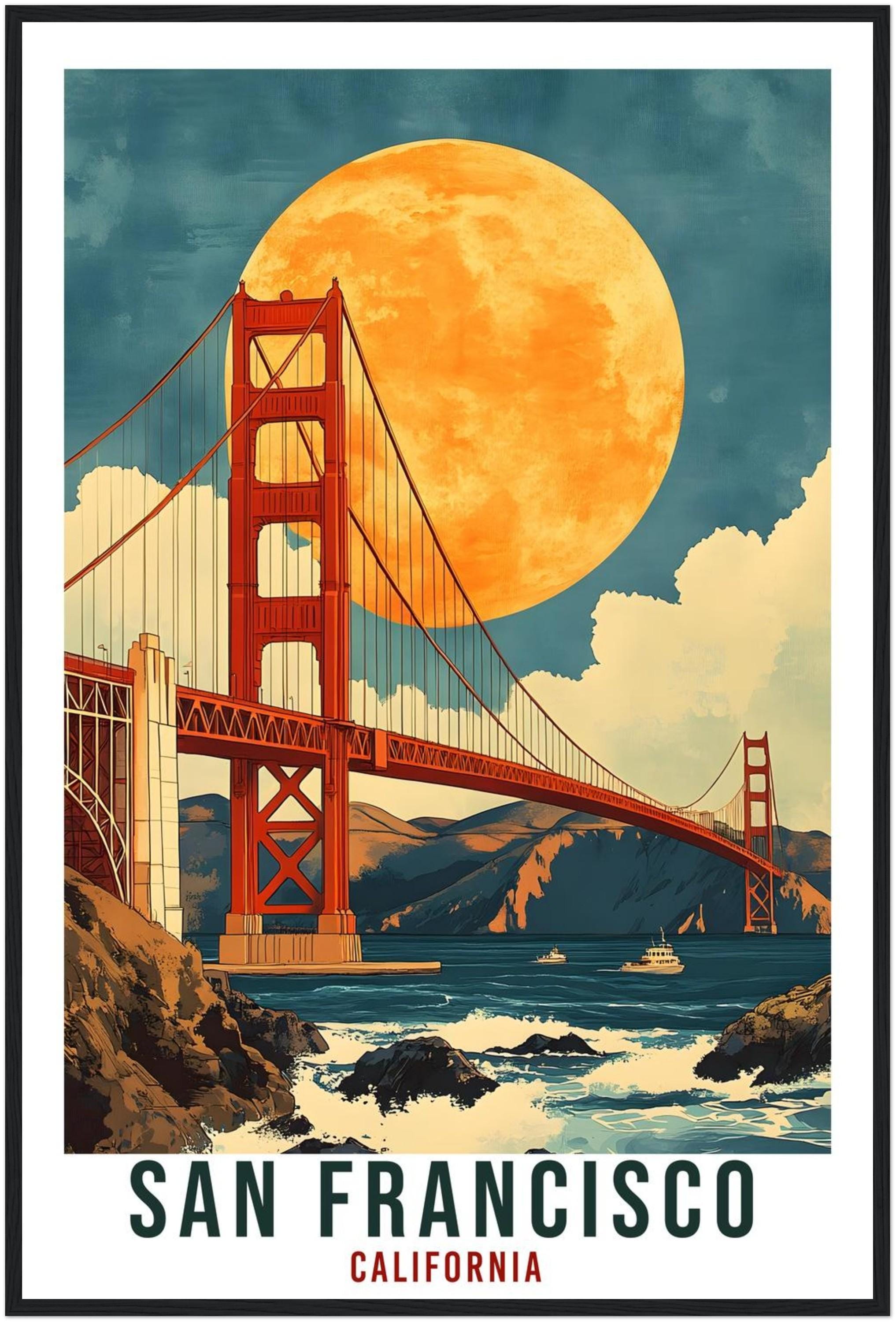 San Francisco Travel Print California Home Decor Wall Art Gift Wall Hanging Art Lover San Francisco United States Artwork Travel Poster Art