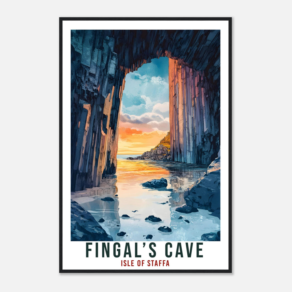 Fingal's Cave Travel Print Scotland Home Decor Fingal's Cave Wall Art Wall Hanging Art Lover Scotland Artwork Travel Poster Fingal's Cave