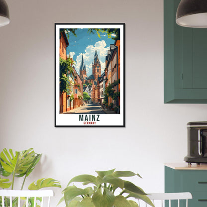 Mainz Travel Print Germany Home Decoration Mainz German City Wall Art Gift Wall Hanging Art Lover Germany Artwork Mainz Travel Poster
