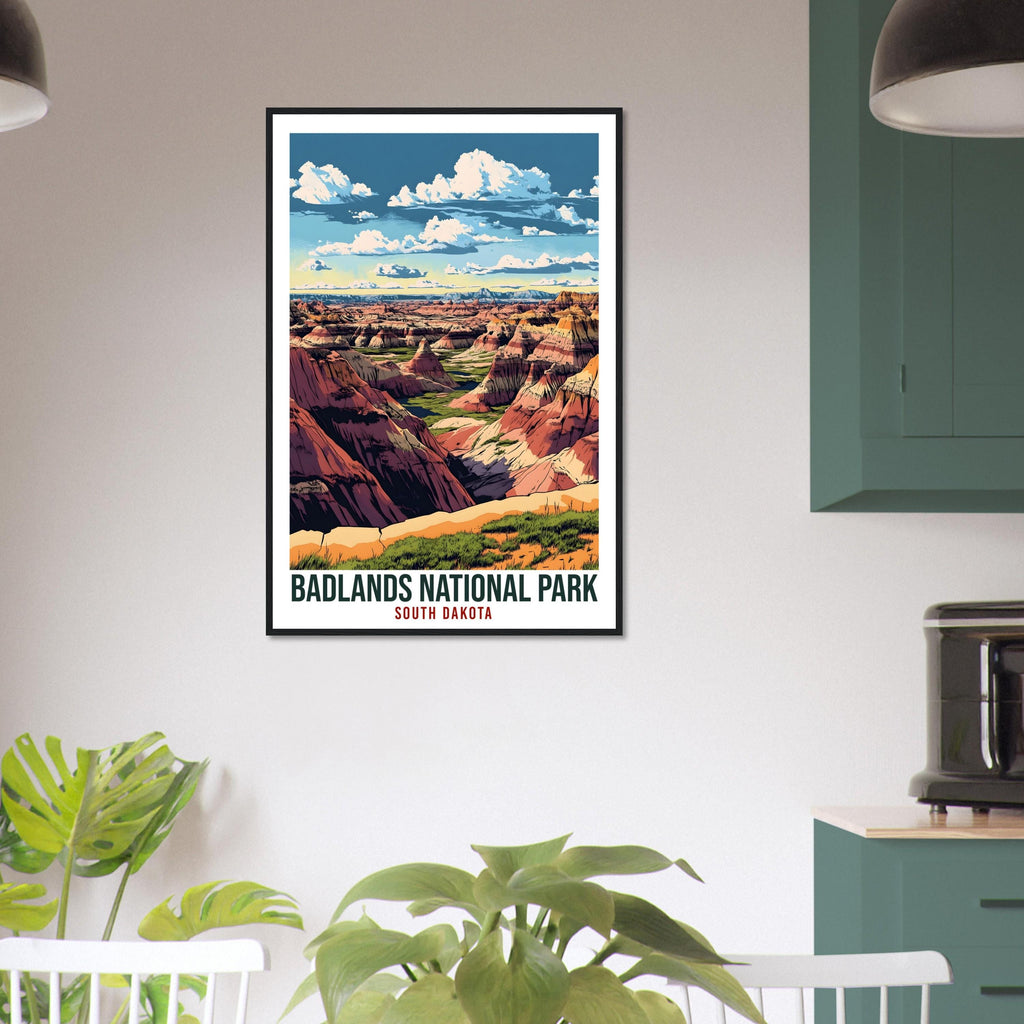 Badlands National Park South Dakota USA Travel Print Wall Art Wall Hanging Home Décor Badlands Gift Travel Art USA  Artwork Travel Poster