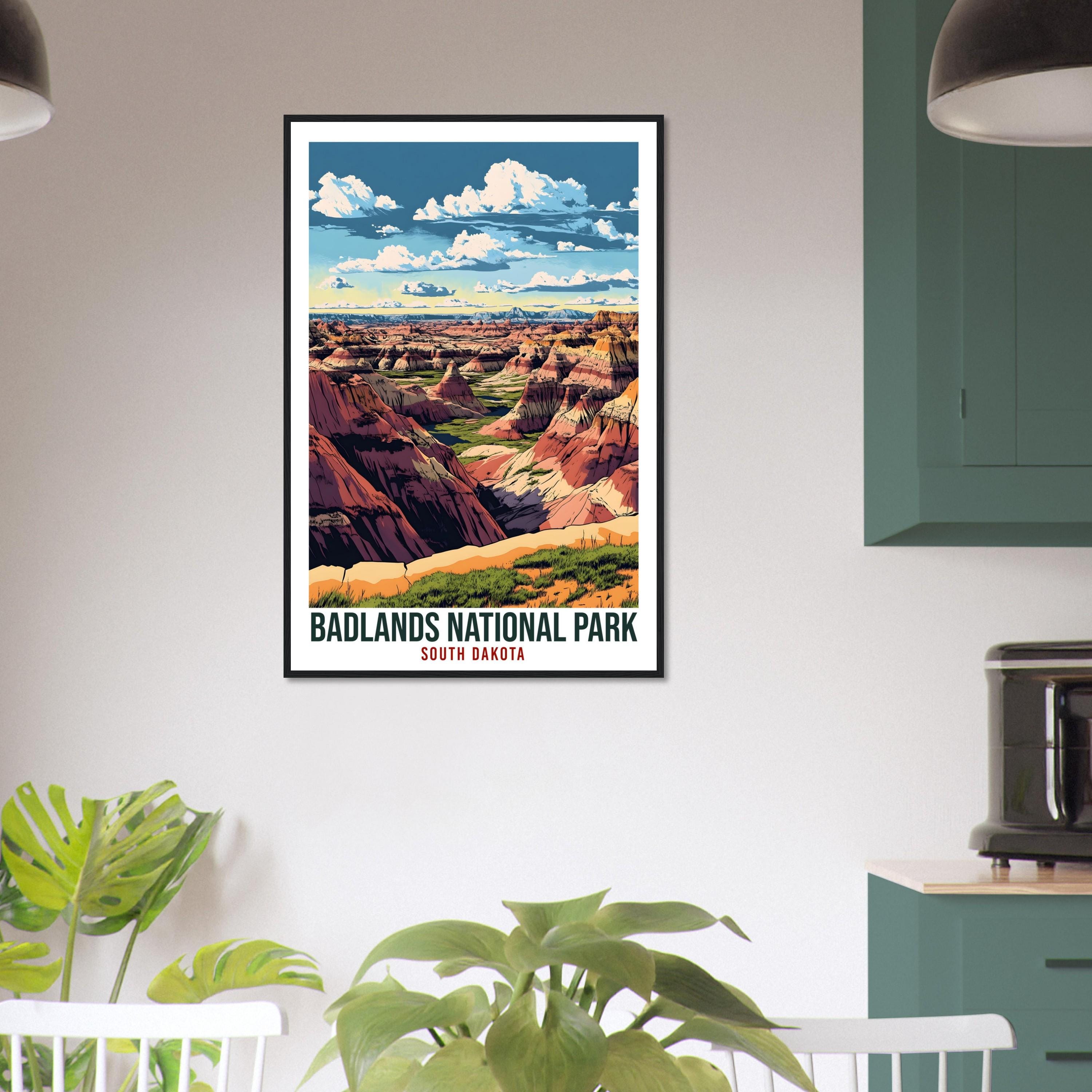 Badlands National Park South Dakota USA Travel Print Wall Art Wall Hanging Home Décor Badlands Gift Travel Art USA  Artwork Travel Poster