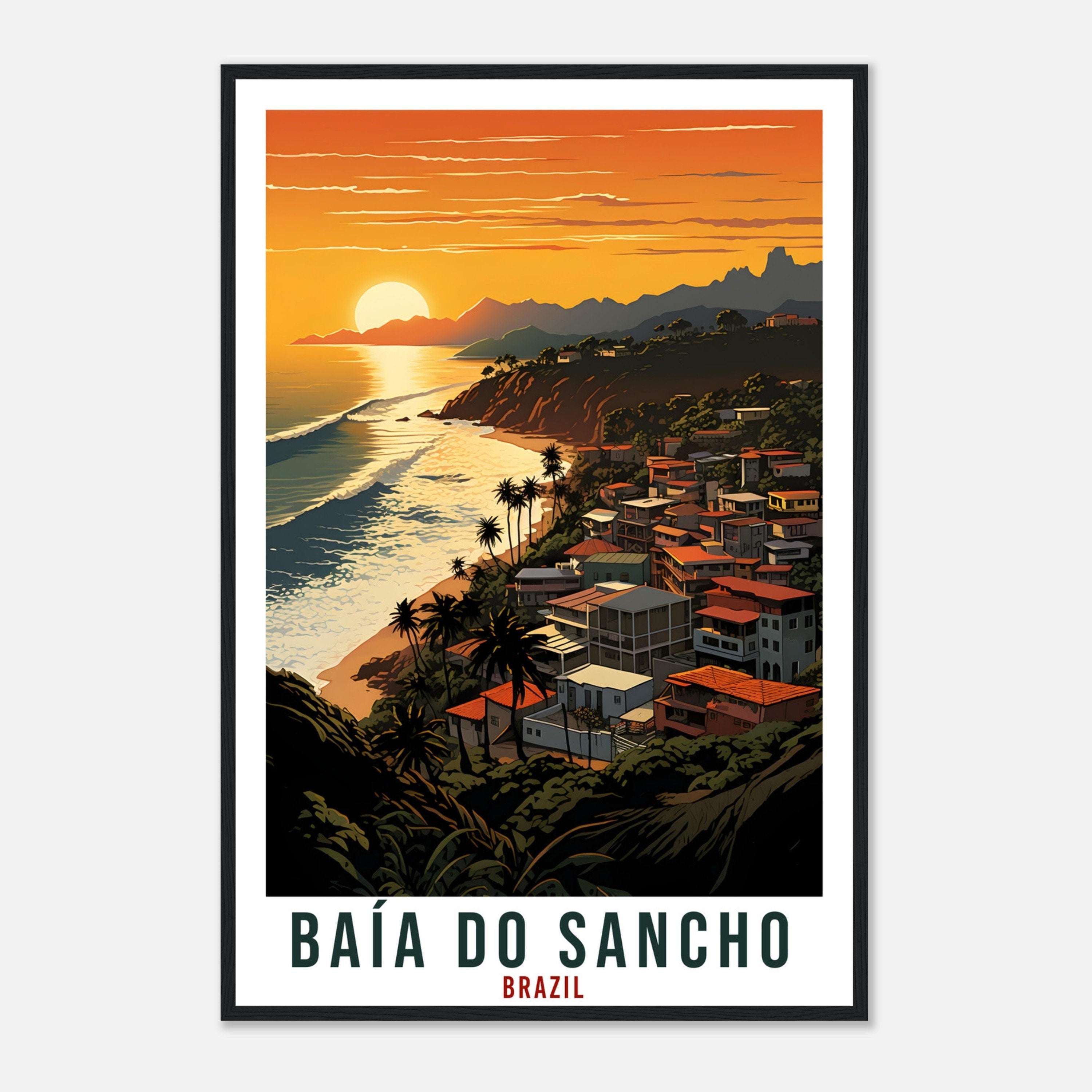 Baía Do Sancho Travel Print Wall Art Baía Do Sancho Brazil Wall Hanging Artwork Art Gift Baía Do Sancho Travel Poster Brazil Art Lovers Gift